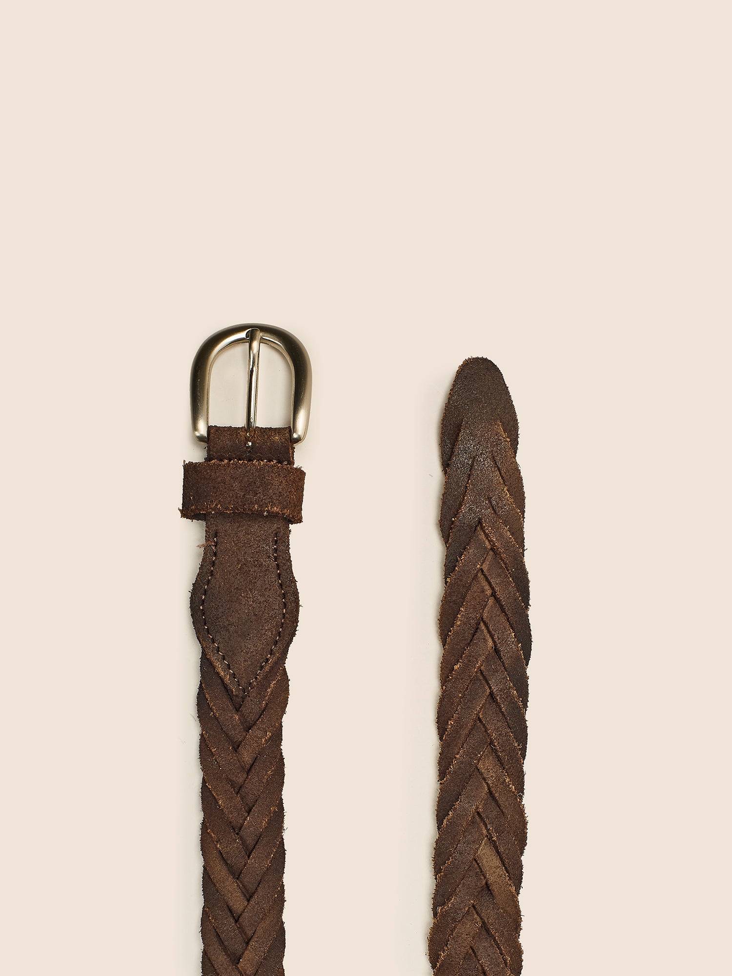 BROWN BRAIDED BELT