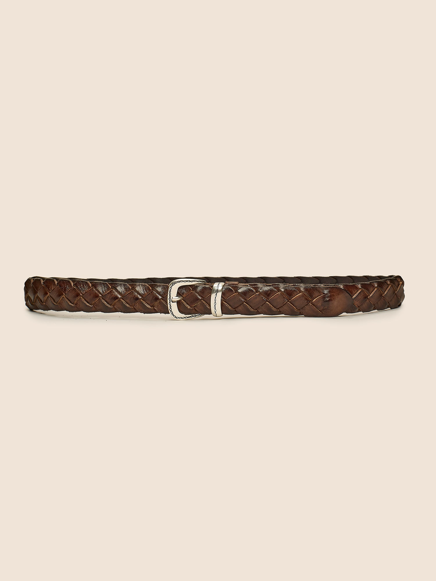 DARK BROWN BRAIDED BELT