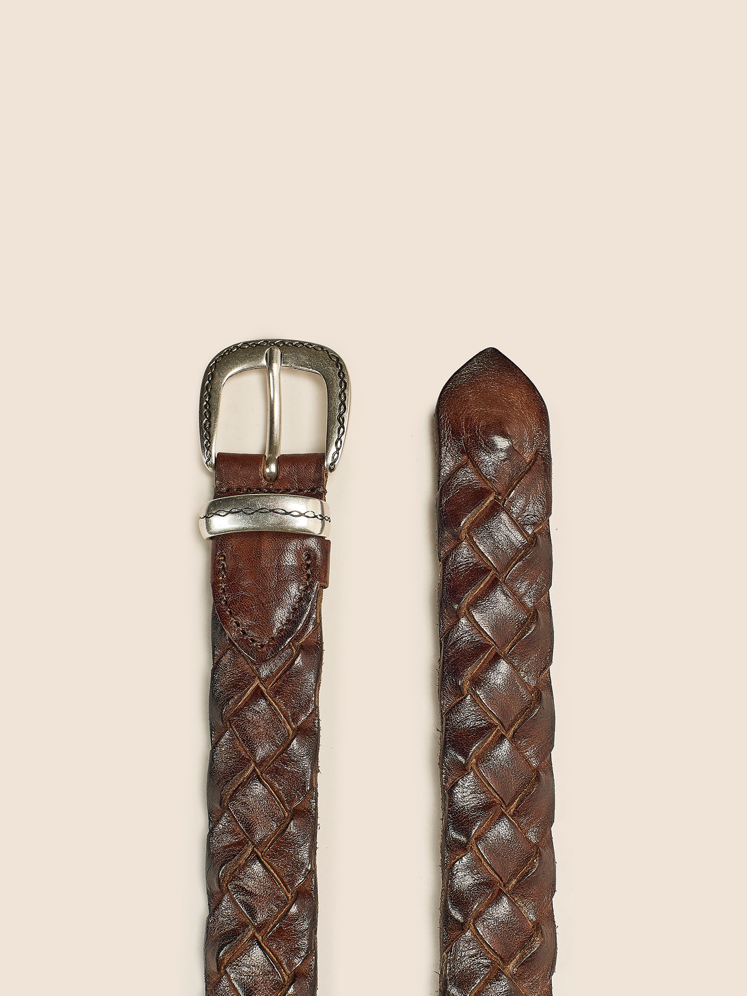 DARK BROWN BRAIDED BELT