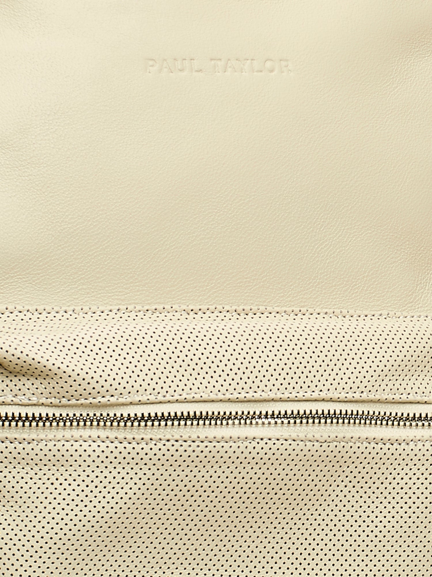LIGHT BEIGE PERFORATED CALFSKIN BACKPACK