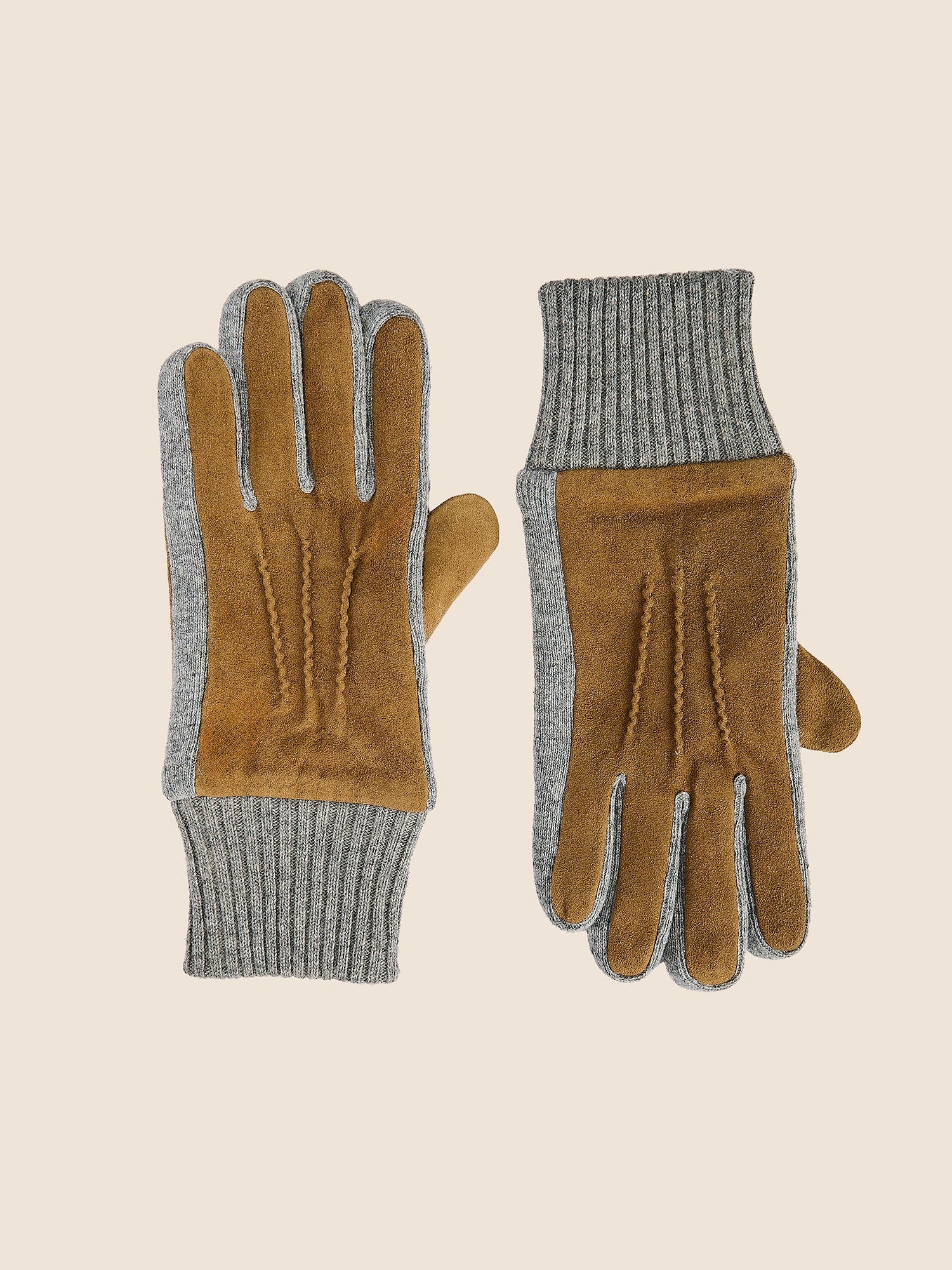 WOOL AND SUEDE GLOVES