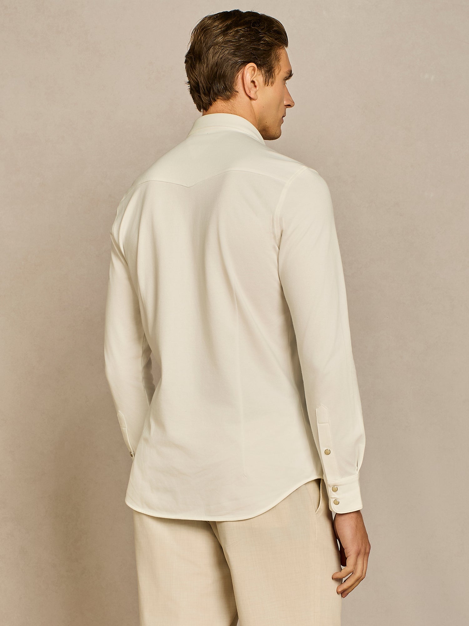 OFF WHITE TECHNICAL PIQUET TEXAN SHIRT