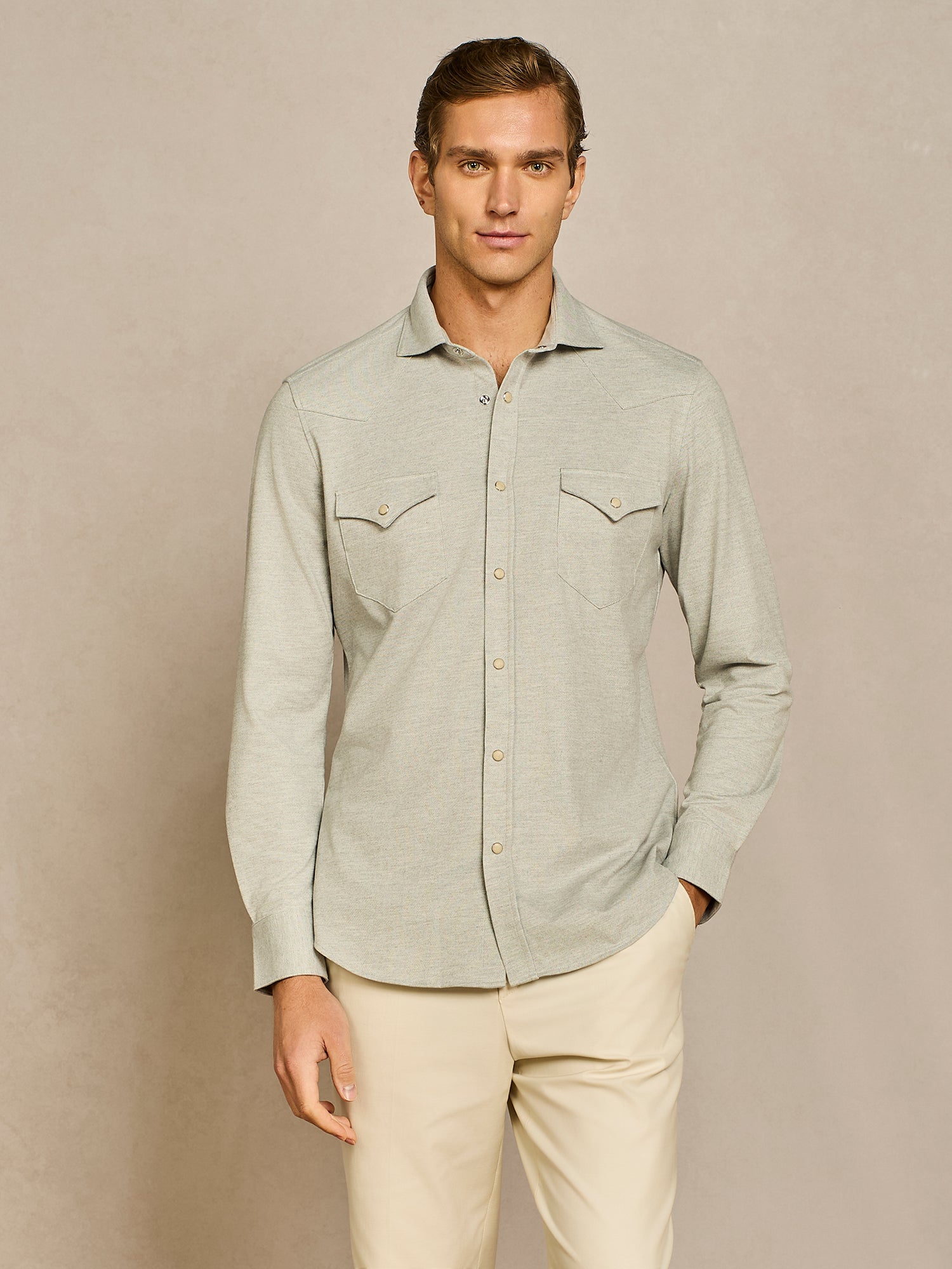 GREY TECHNICAL PIQUET TEXAN SHIRT