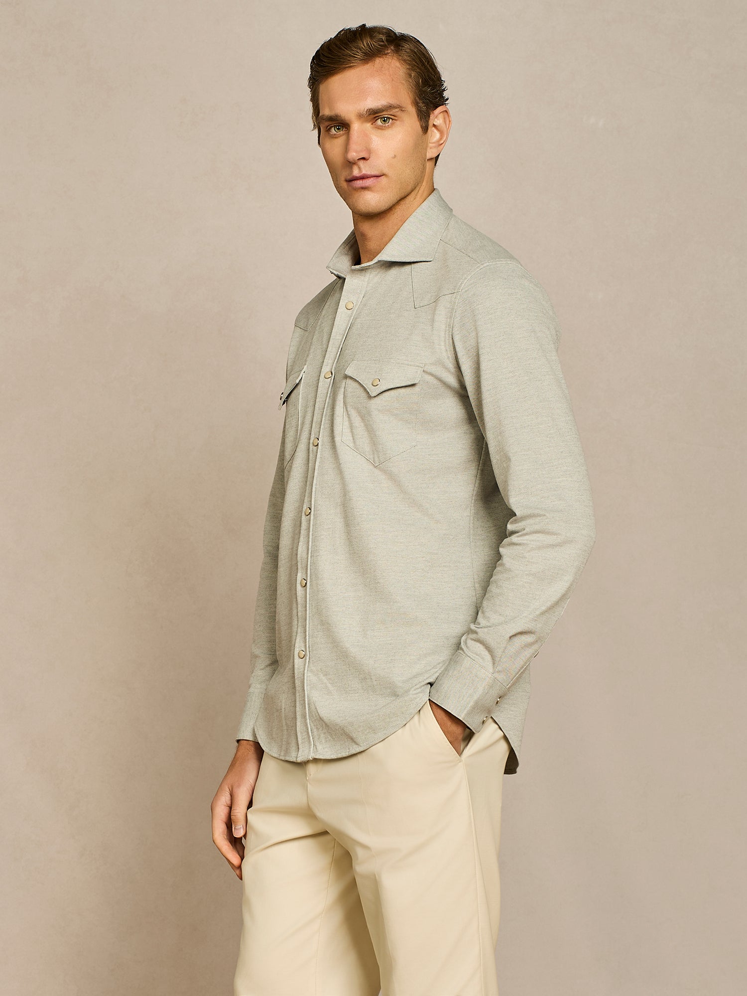 GREY TECHNICAL PIQUET TEXAN SHIRT