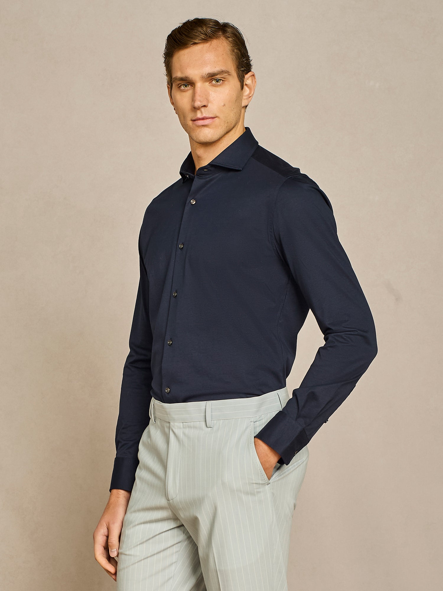 BLUE JERSEY SHIRT
