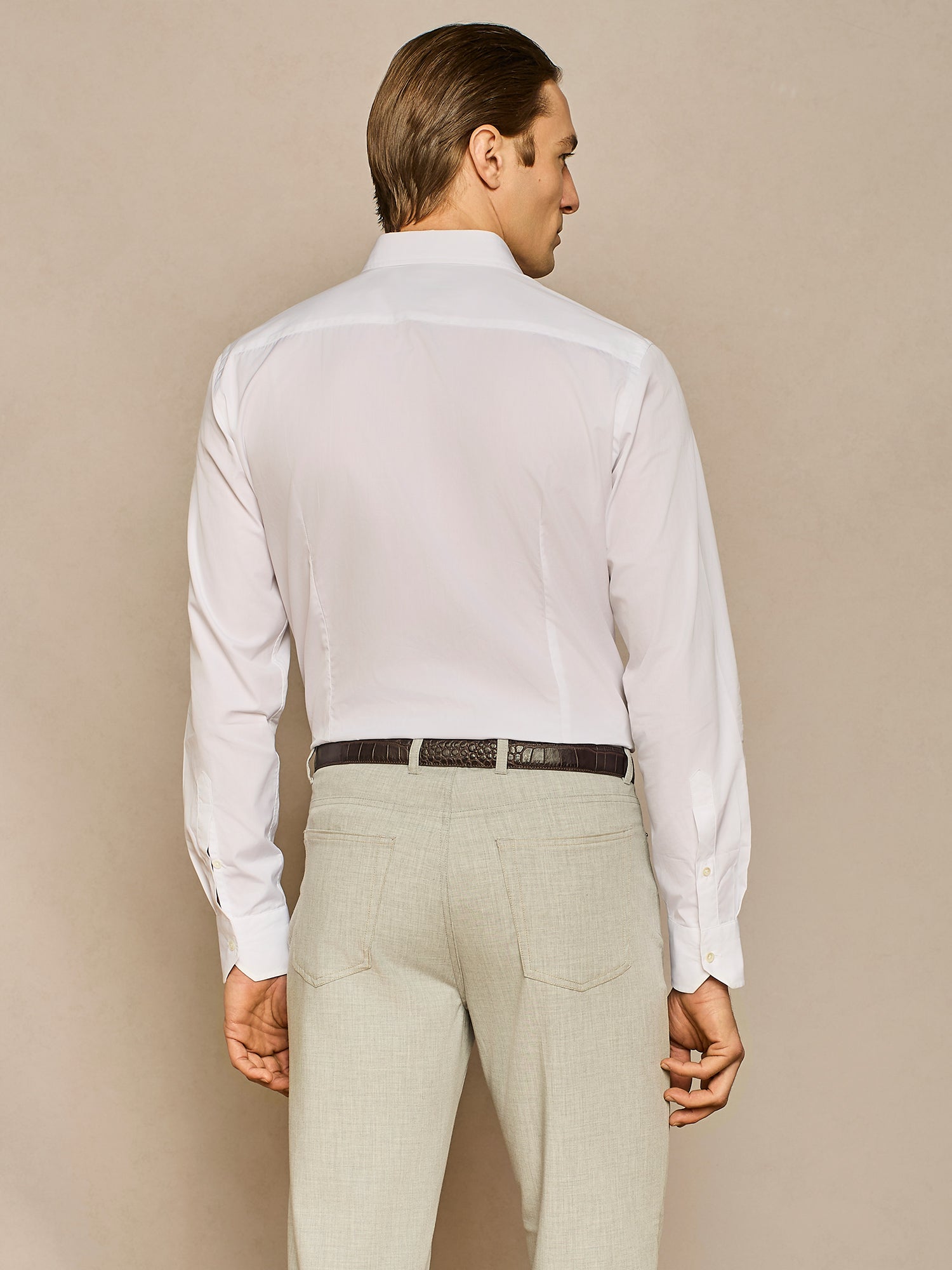 WHITE COTTON POPELINE SHIRT