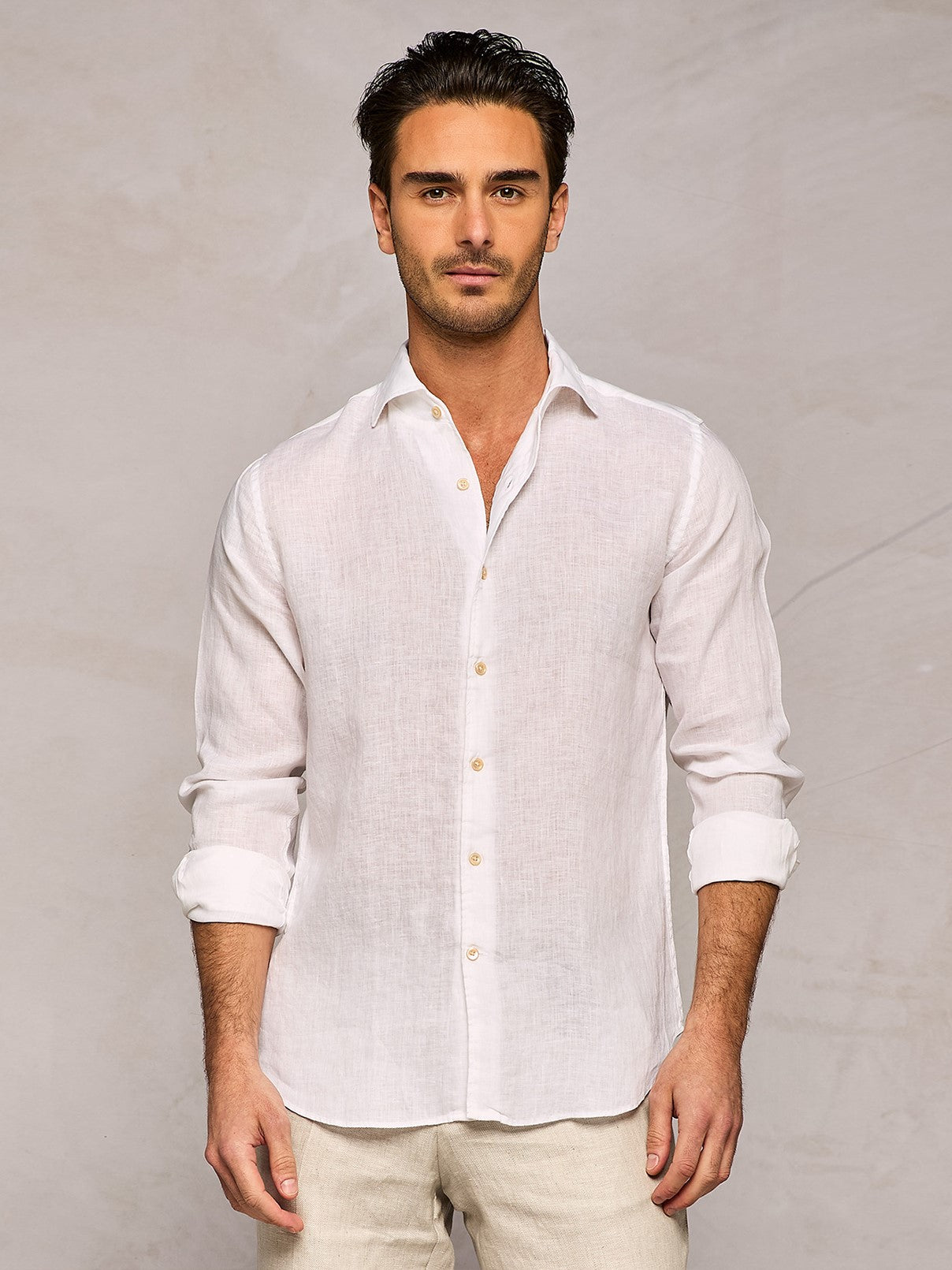 WHITE LINEN SHIRT