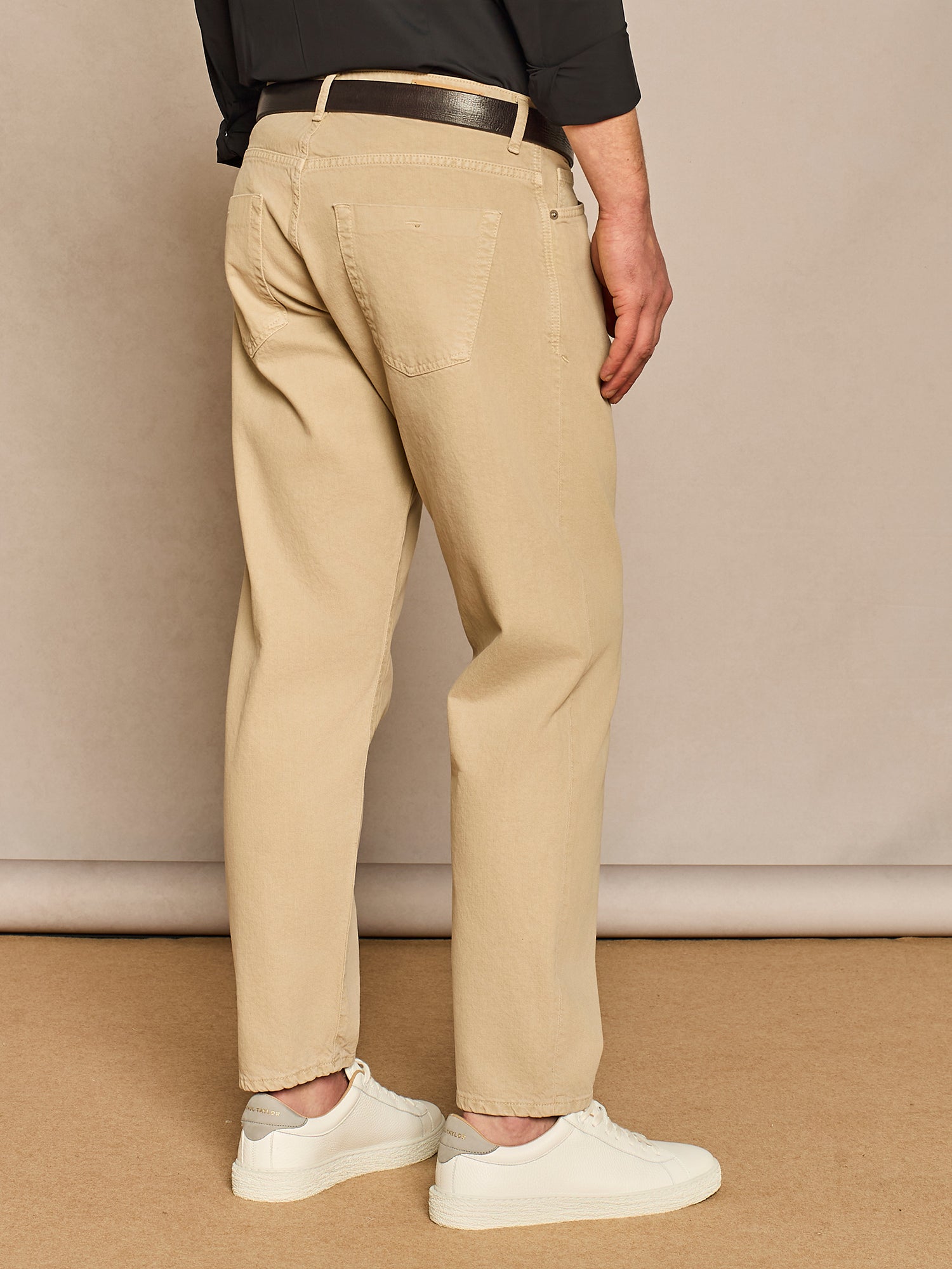 LIGHT BEIGE FIVE POCKETS DENIM TROUSER