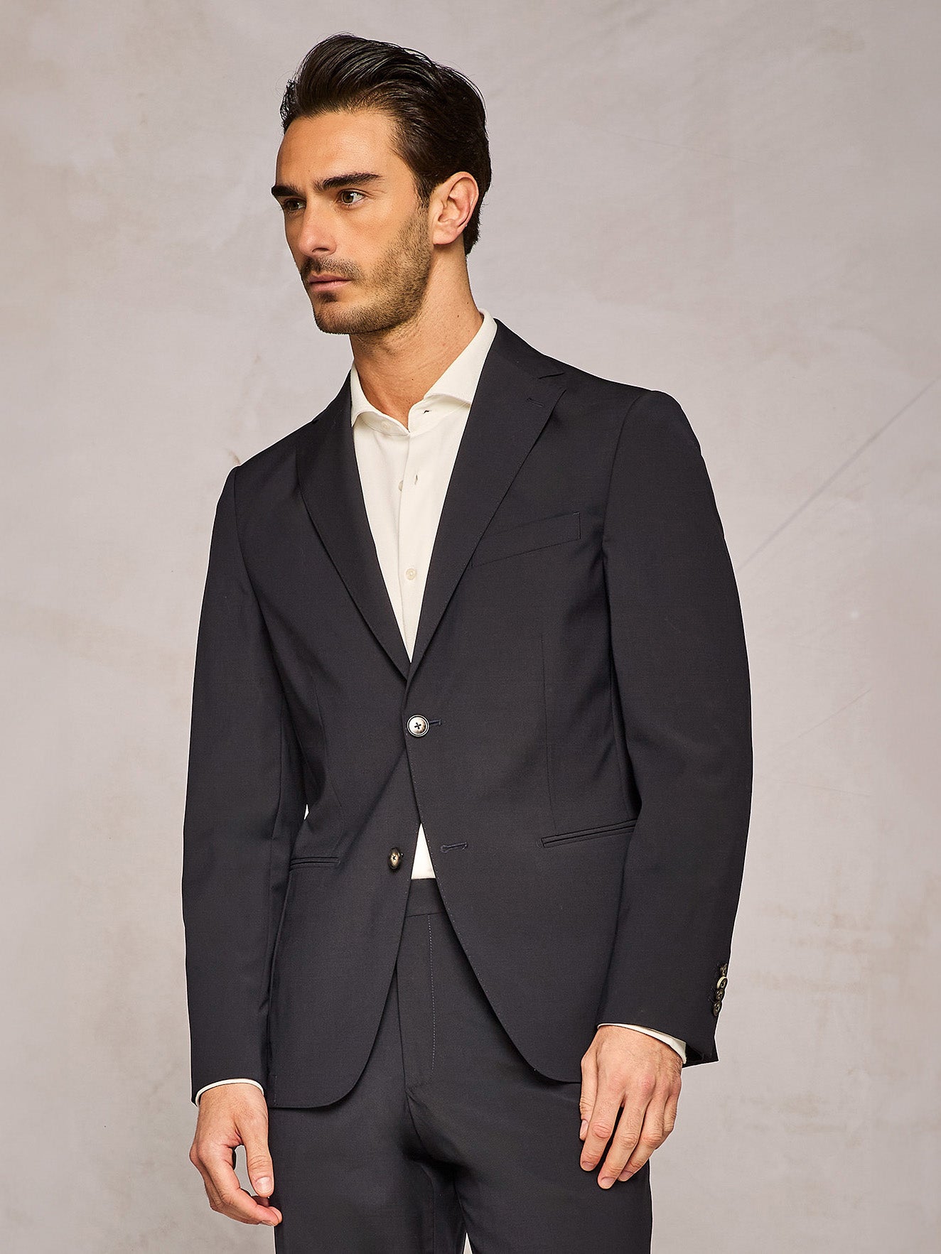 SINGLE BREASTED NATURAL STRETCH JACKET BLUE
