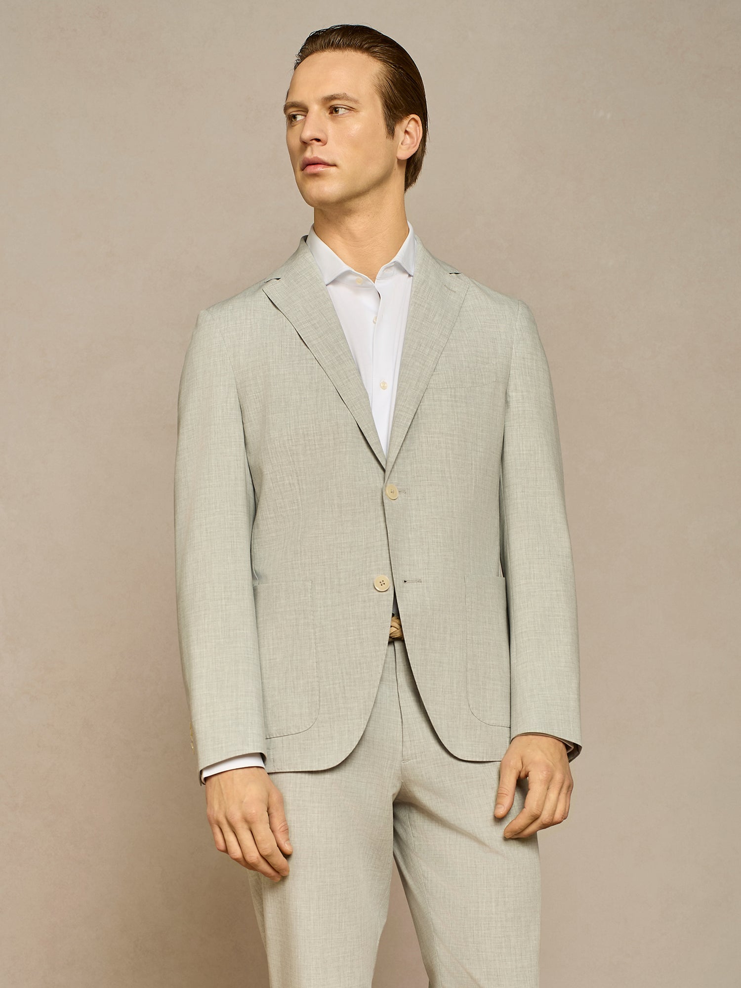 LIGHT GREY SINGLE BREASTED JACKET
