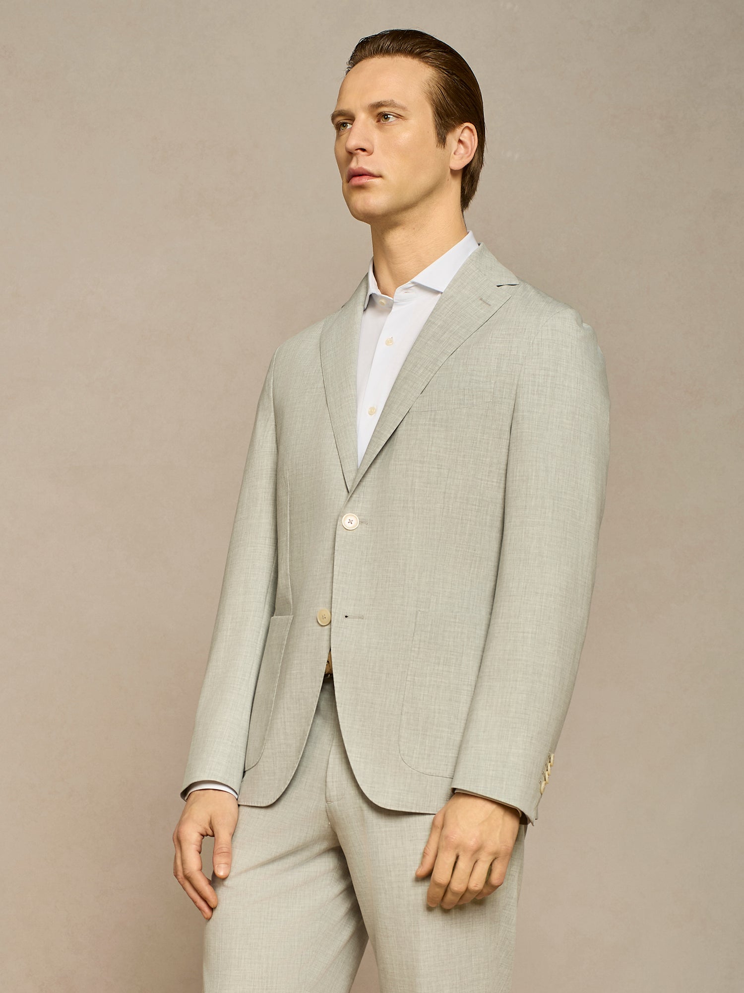 LIGHT GREY SINGLE BREASTED JACKET
