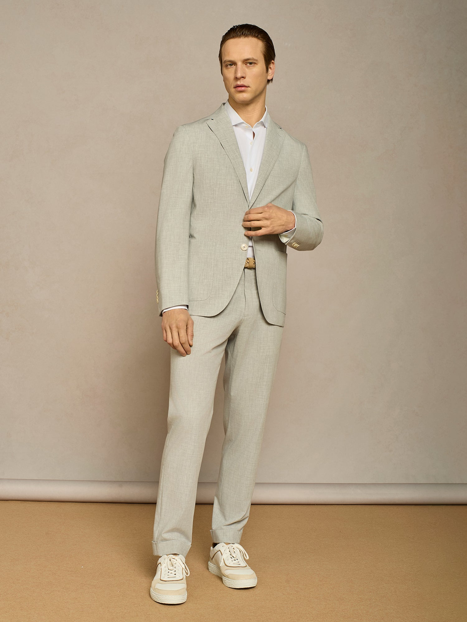 LIGHT GREY SINGLE BREASTED JACKET