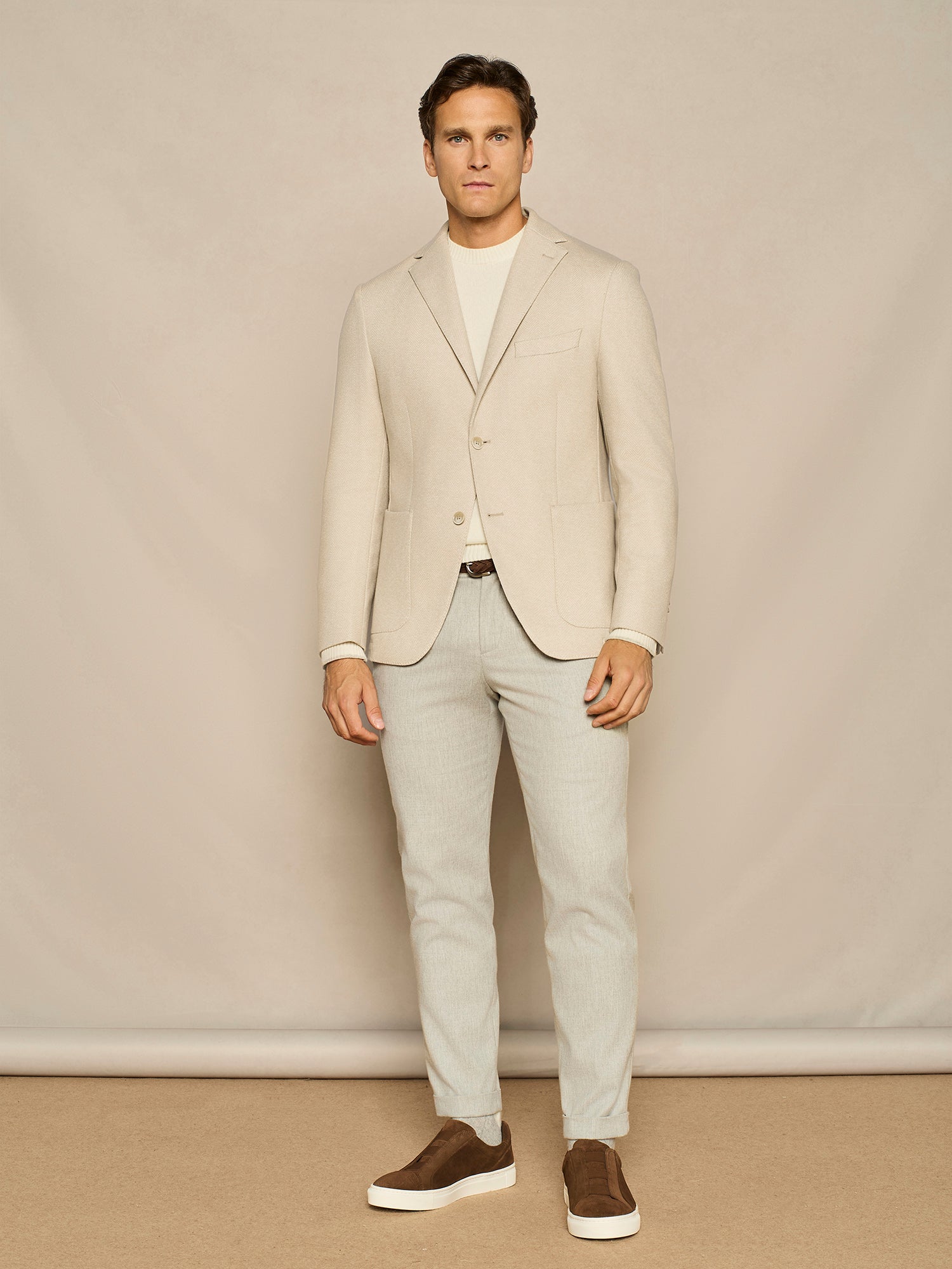 BUTTER HERRINGBONE JERSEY UNLINED JACKET