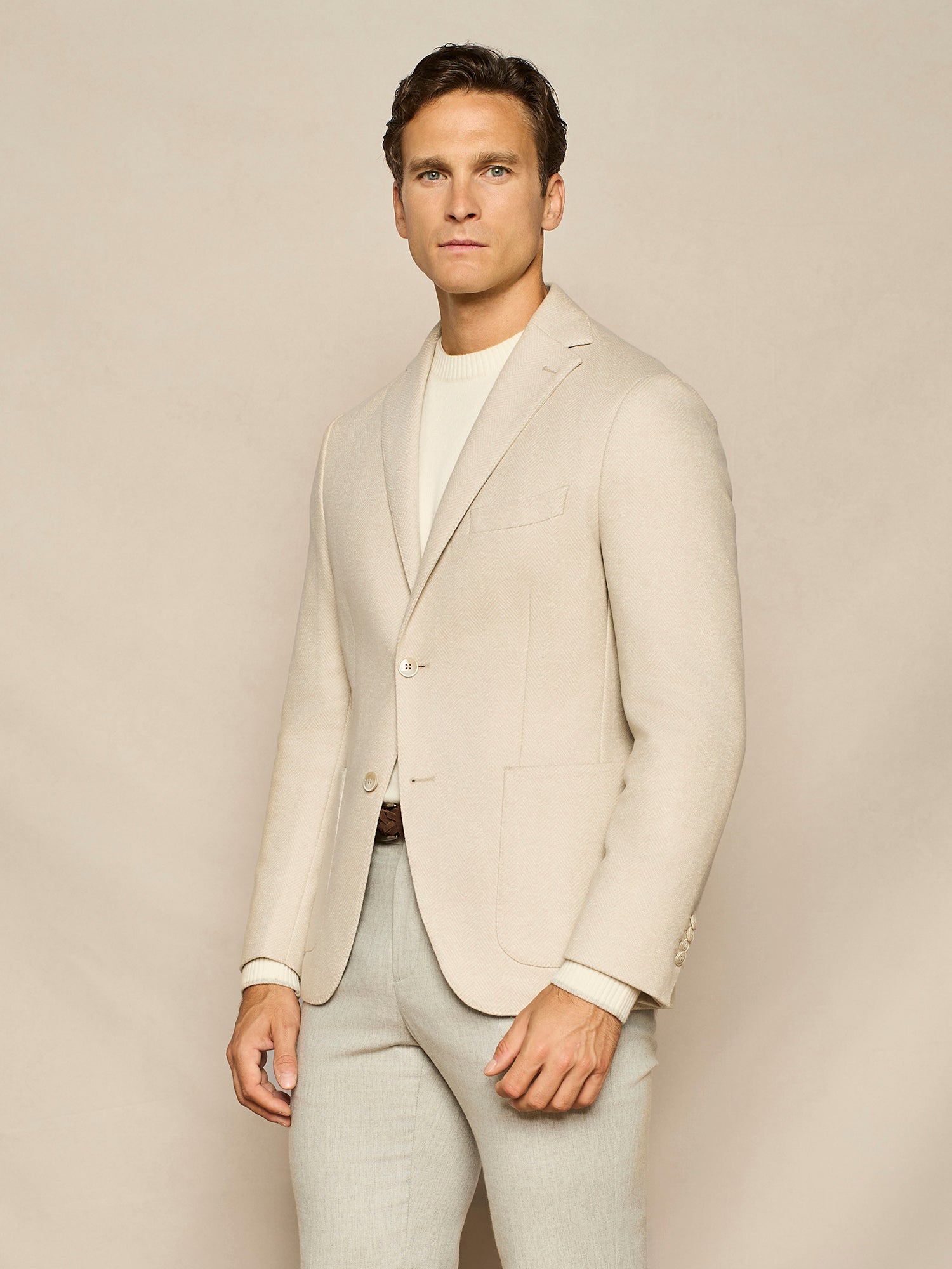 BUTTER HERRINGBONE JERSEY UNLINED JACKET