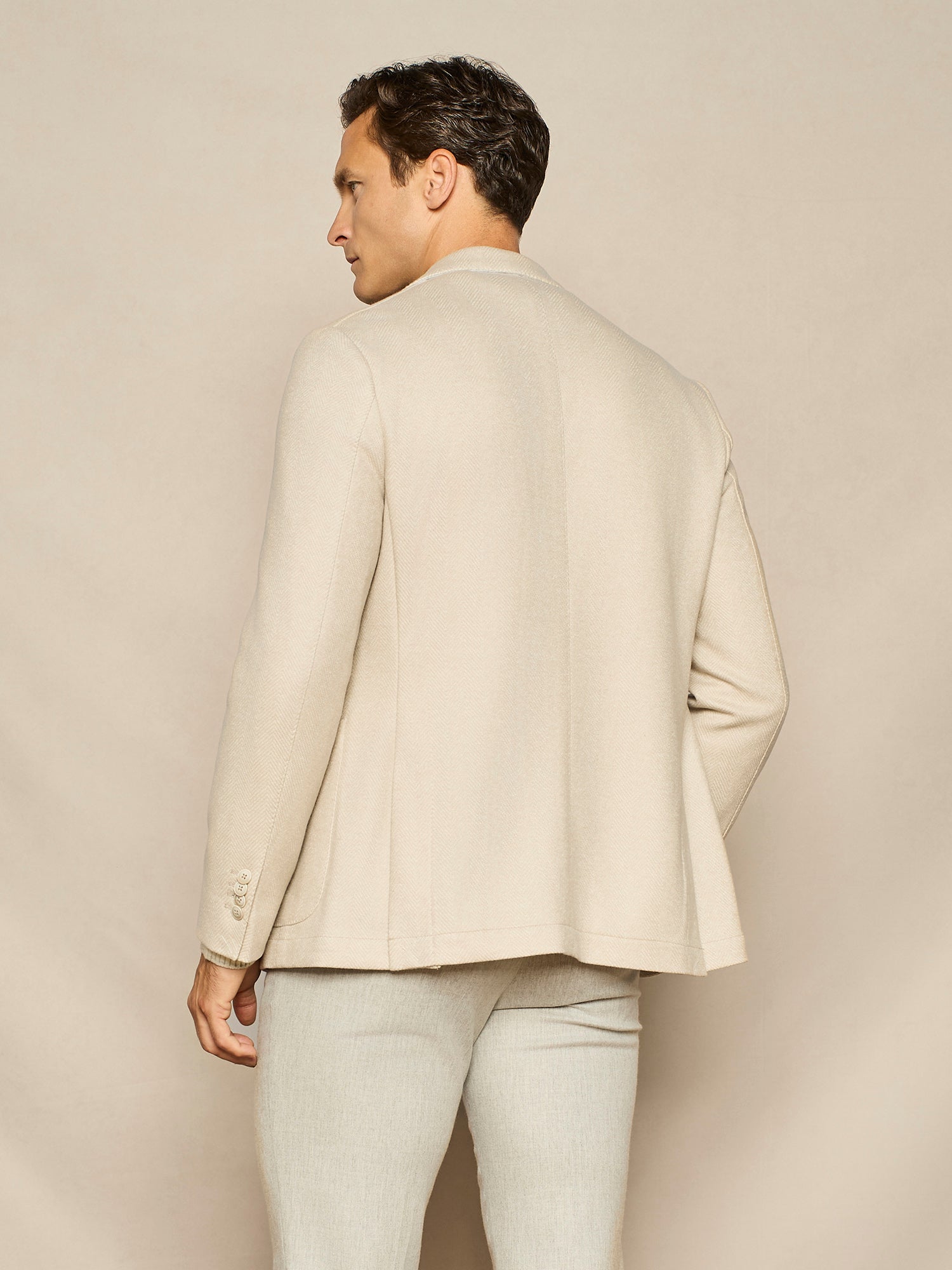 BUTTER HERRINGBONE JERSEY UNLINED JACKET