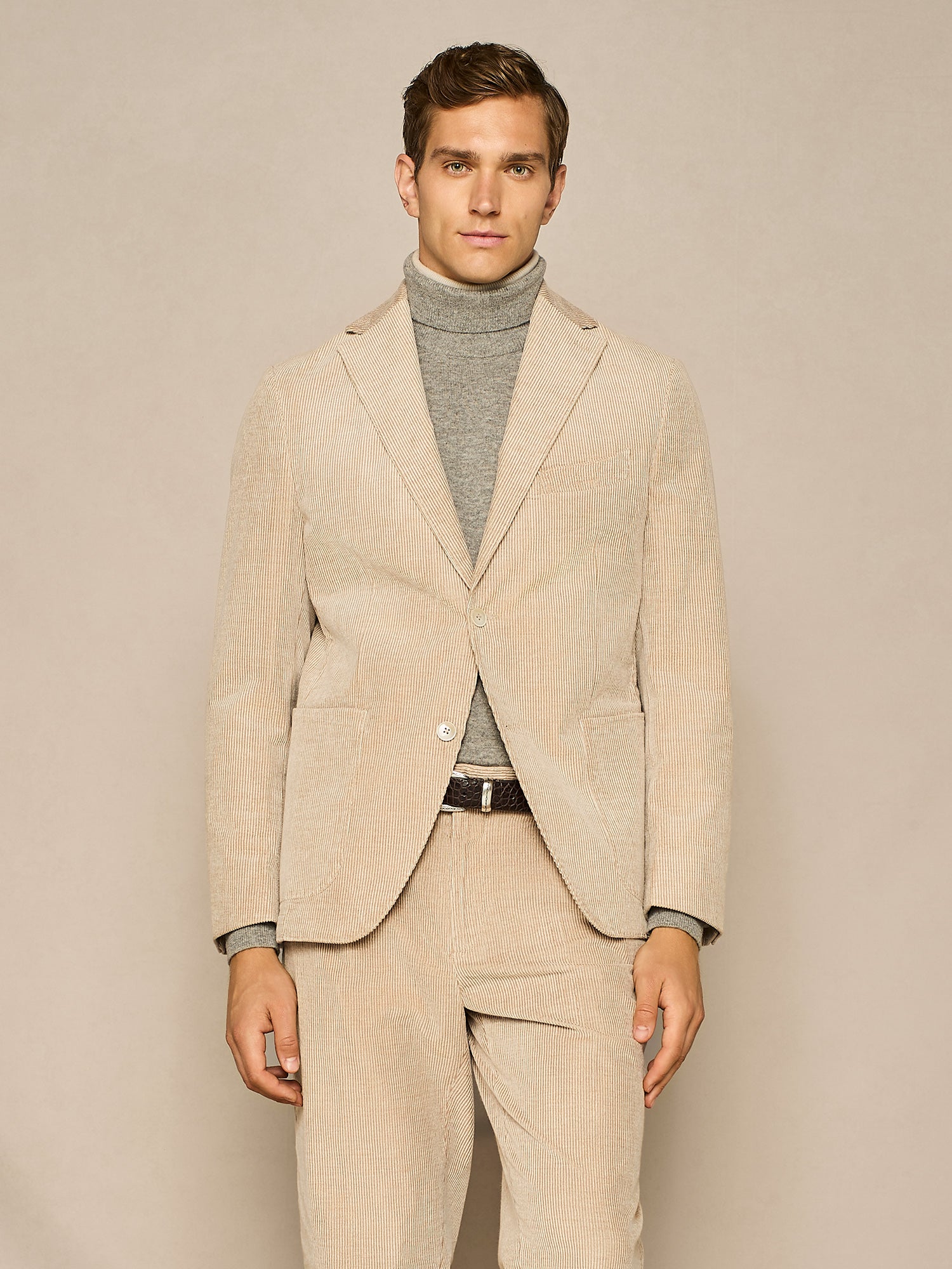 BEIGE VANISE' CORDUROY TRAVEL JACKET