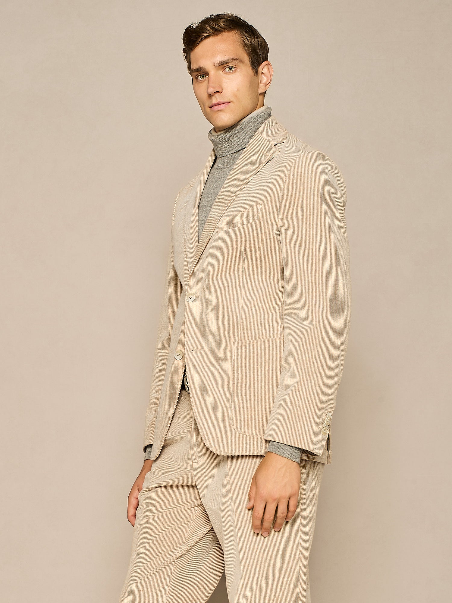 BEIGE VANISE' CORDUROY TRAVEL JACKET