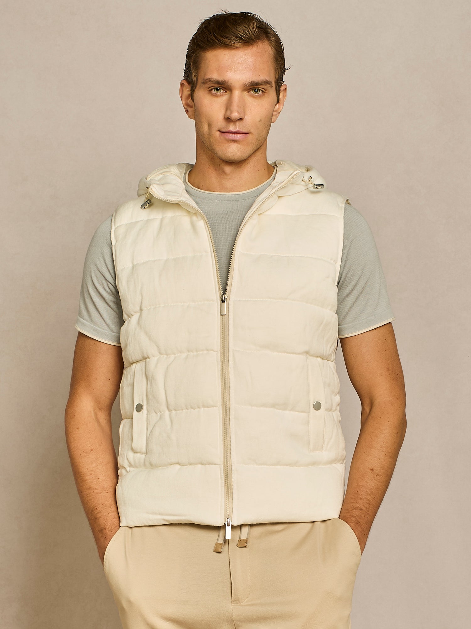 トップス FUGA Coating Bono Style Vest Hoodie Hoodie Vest For Men's Zip Up Sleeveless Drawstring Hooded