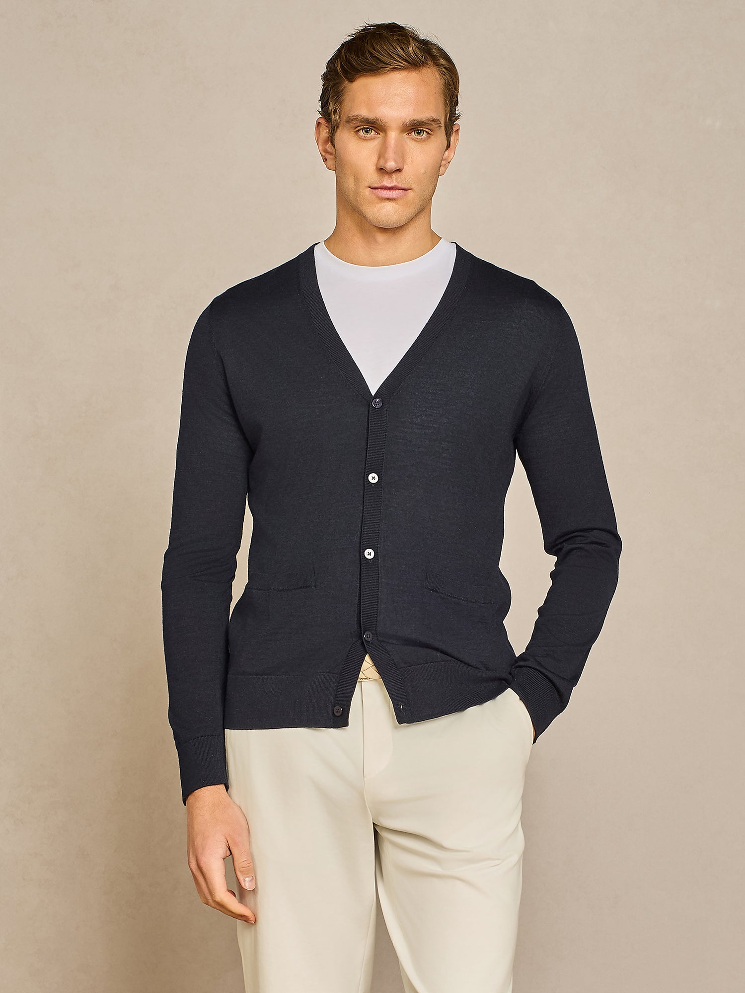 BLUE KNITTED CARDIGAN