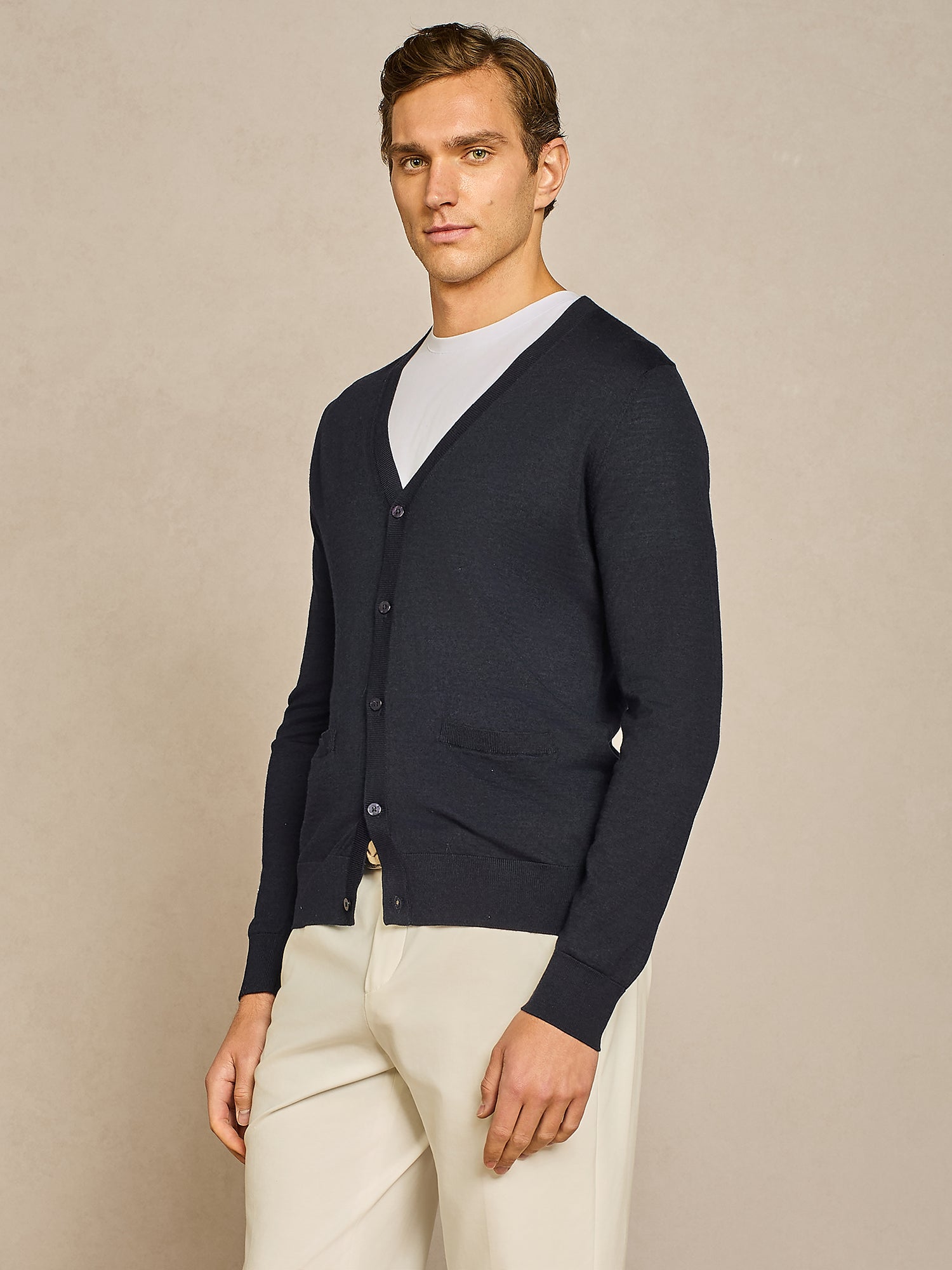 BLUE KNITTED CARDIGAN