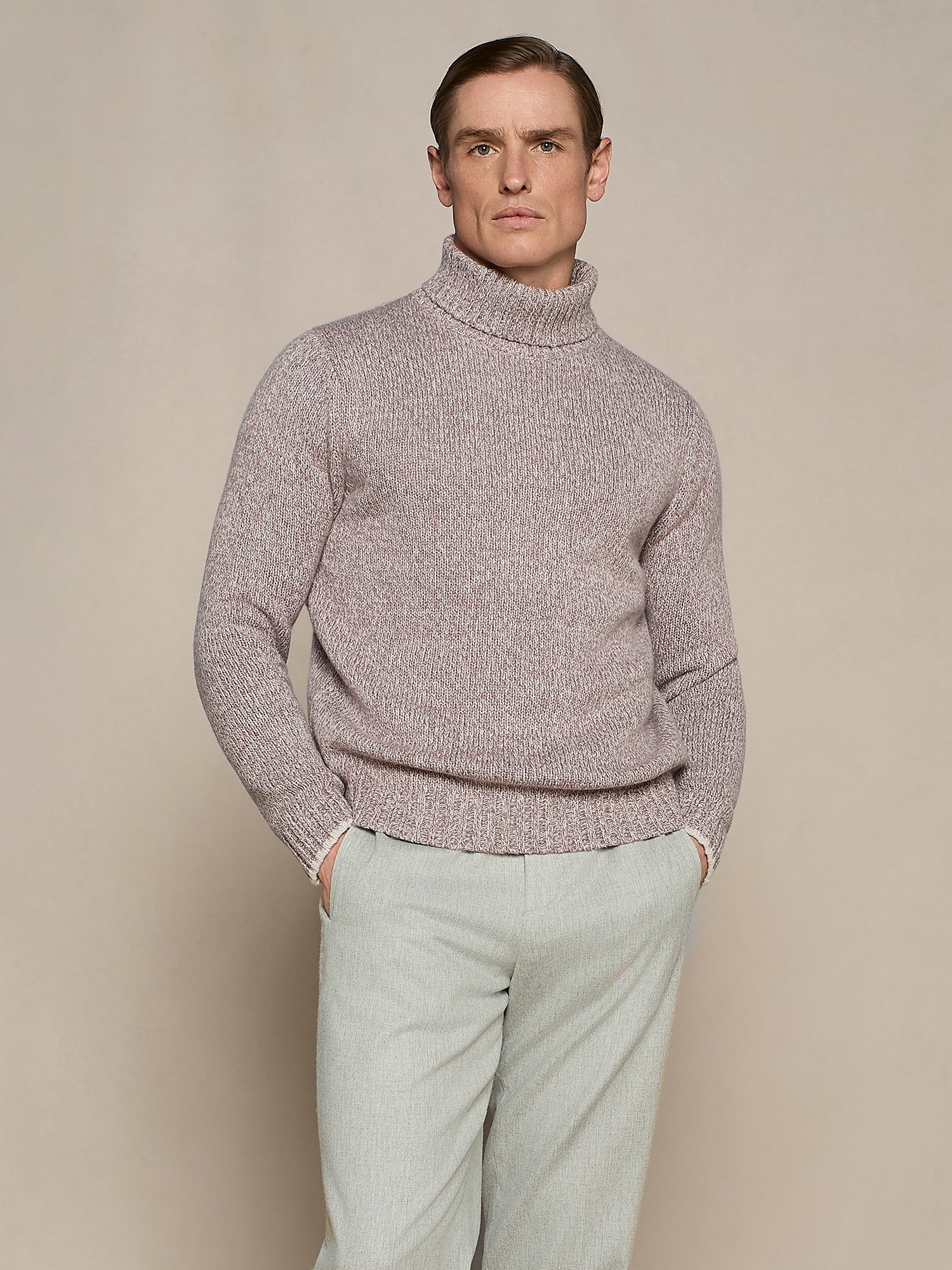 MAUVE MOULINE' TURTLENECK