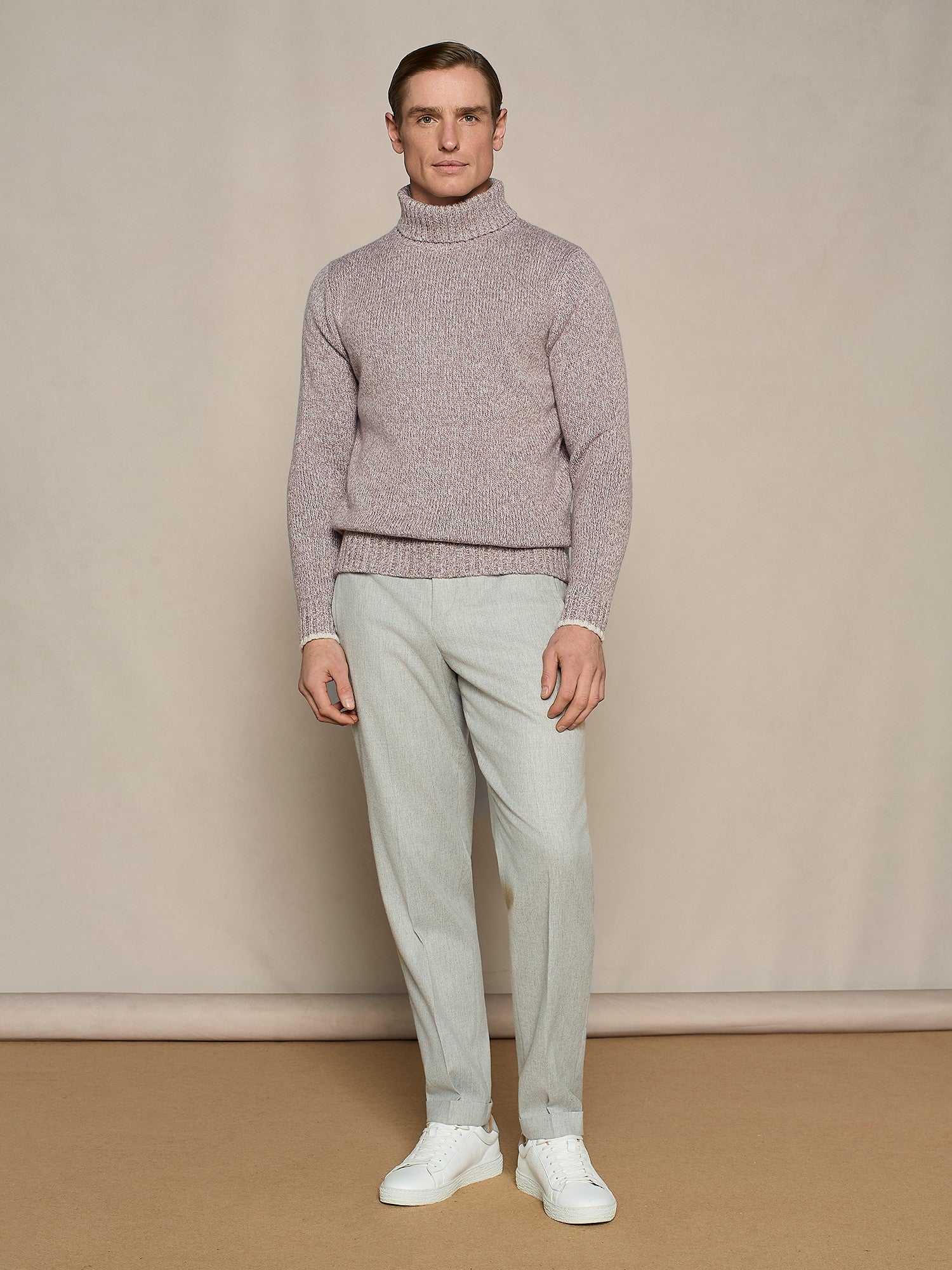 MAUVE MOULINE' TURTLENECK