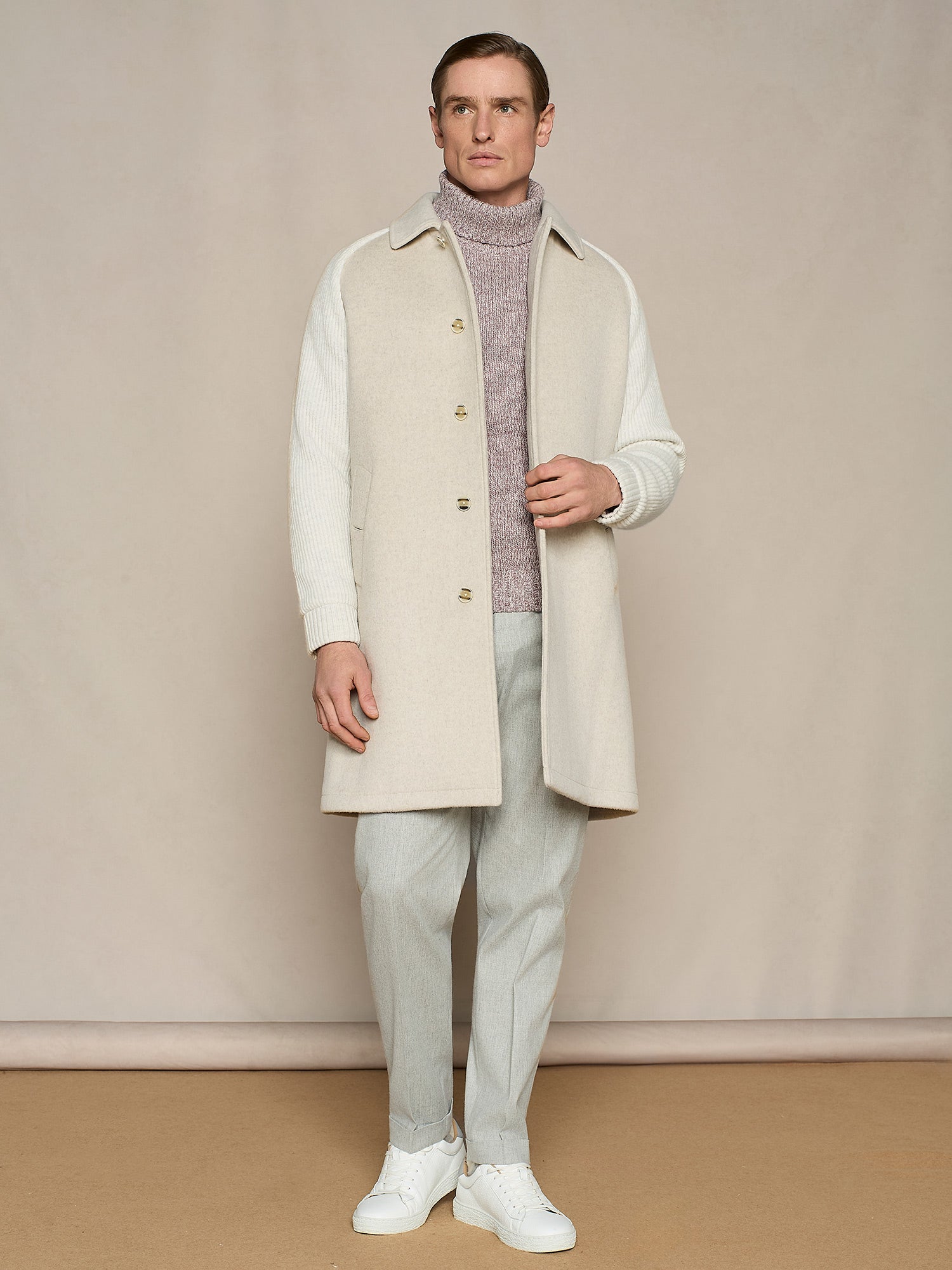 MAUVE MOULINE' TURTLENECK