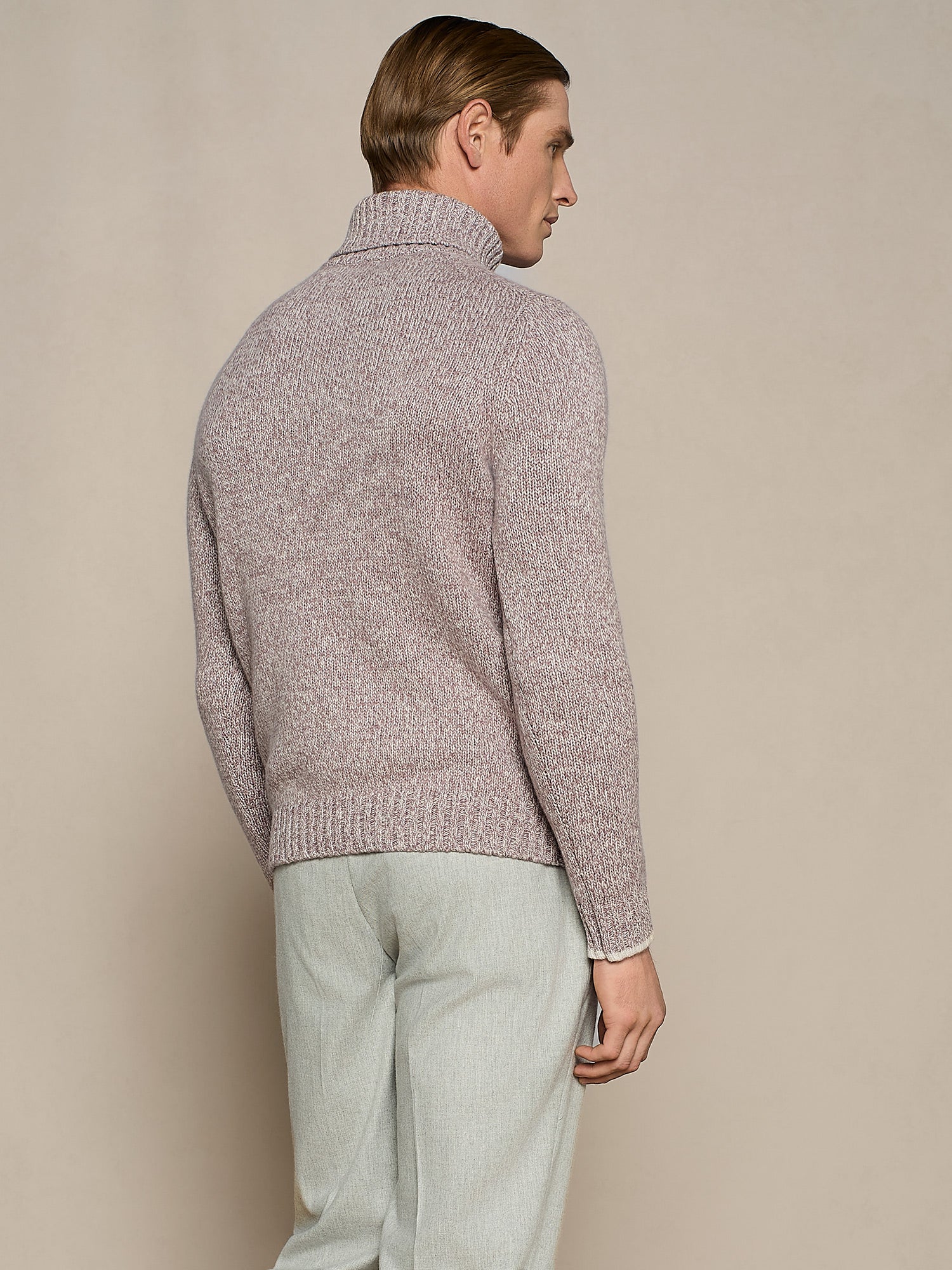 MAUVE MOULINE' TURTLENECK