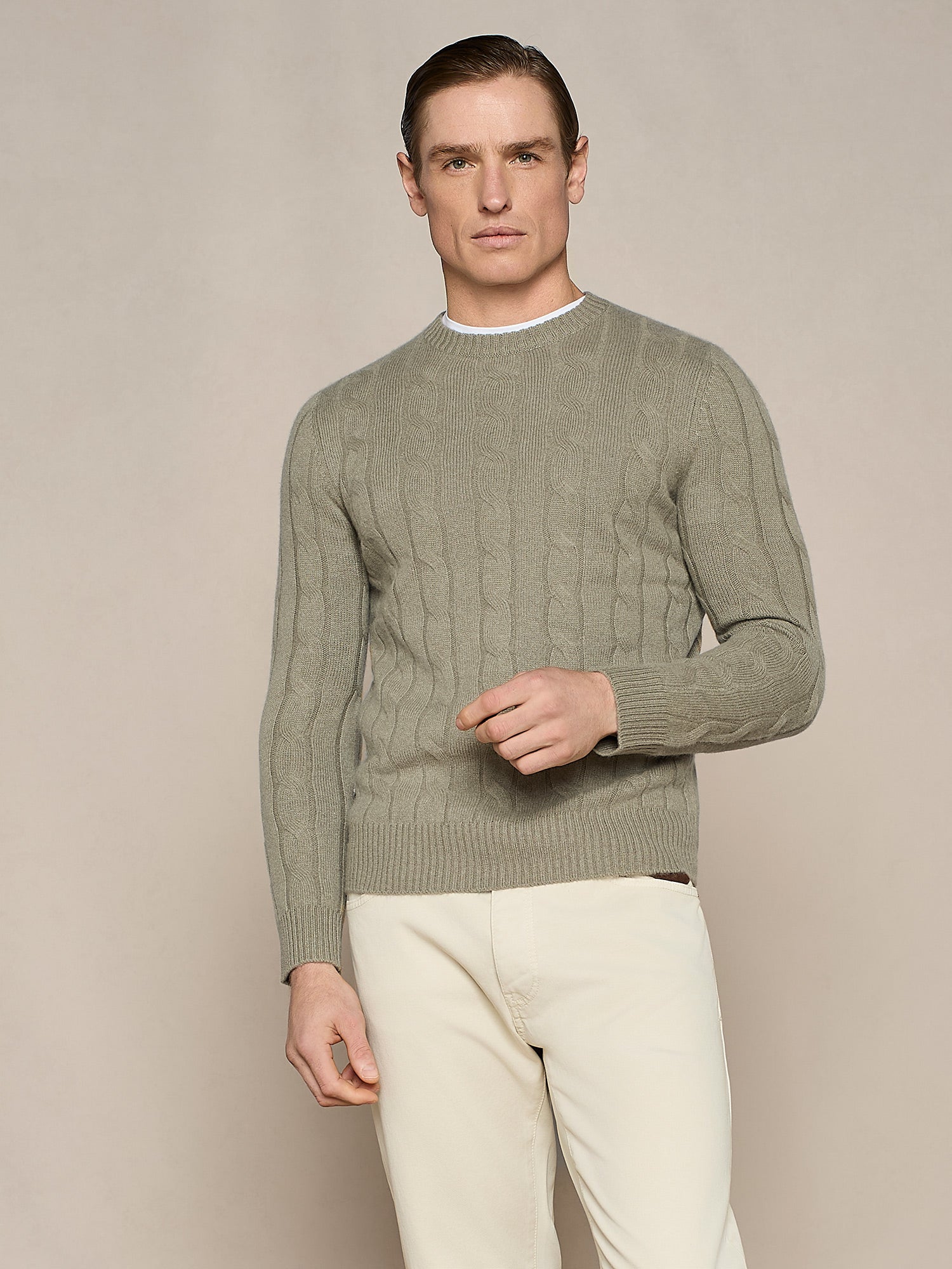 OLIVE GREEN CABLE SWEATER
