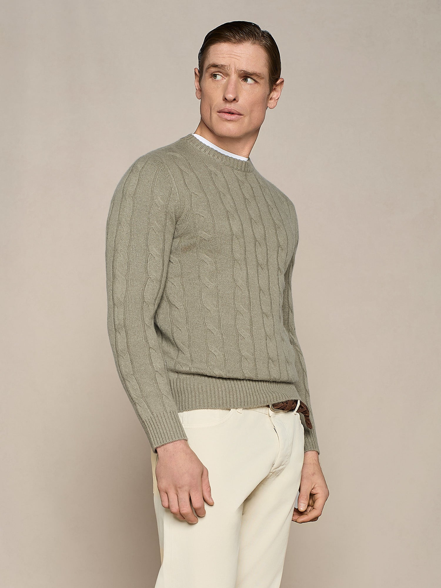 OLIVE GREEN CABLE SWEATER
