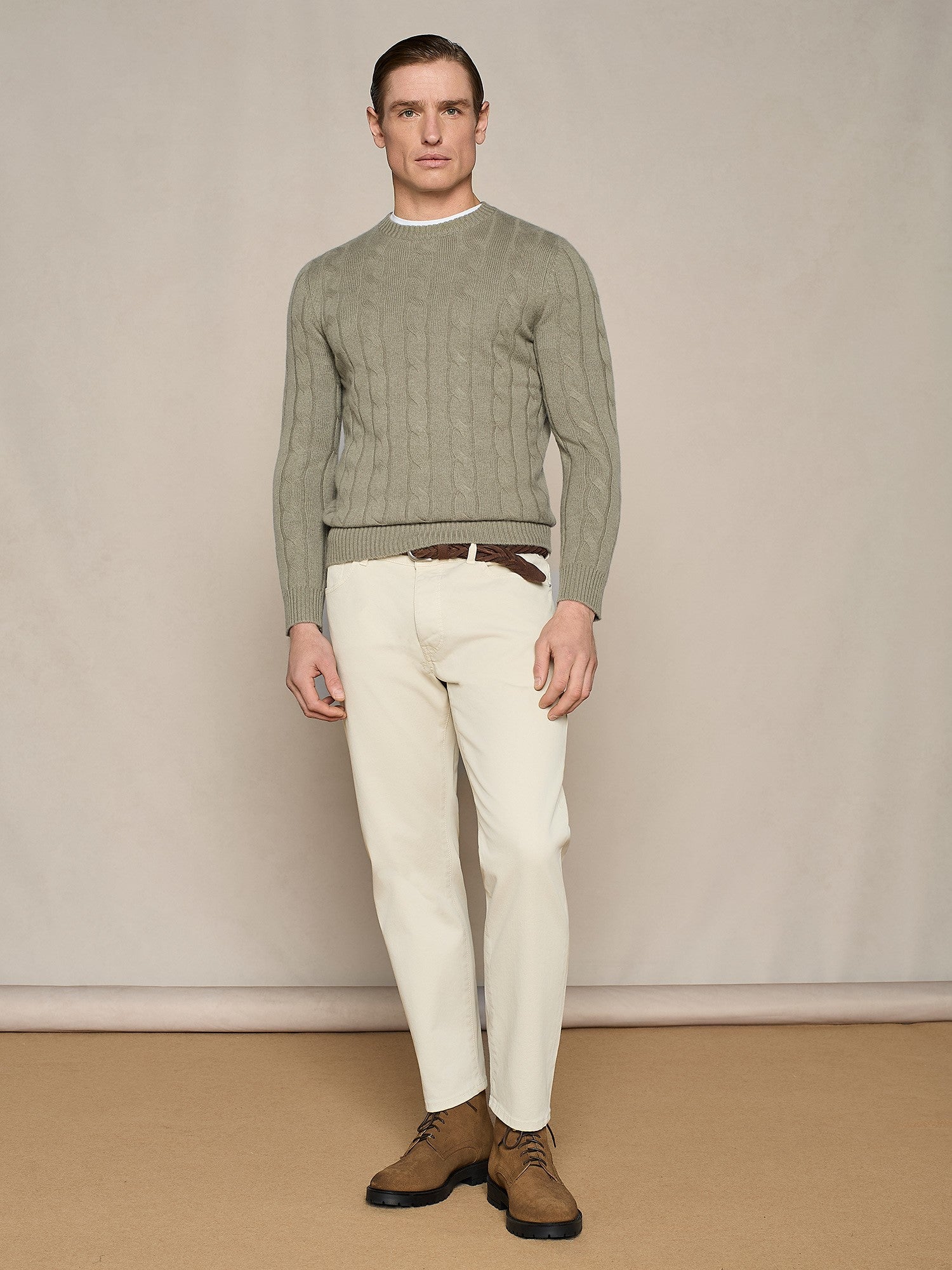 OLIVE GREEN CABLE SWEATER