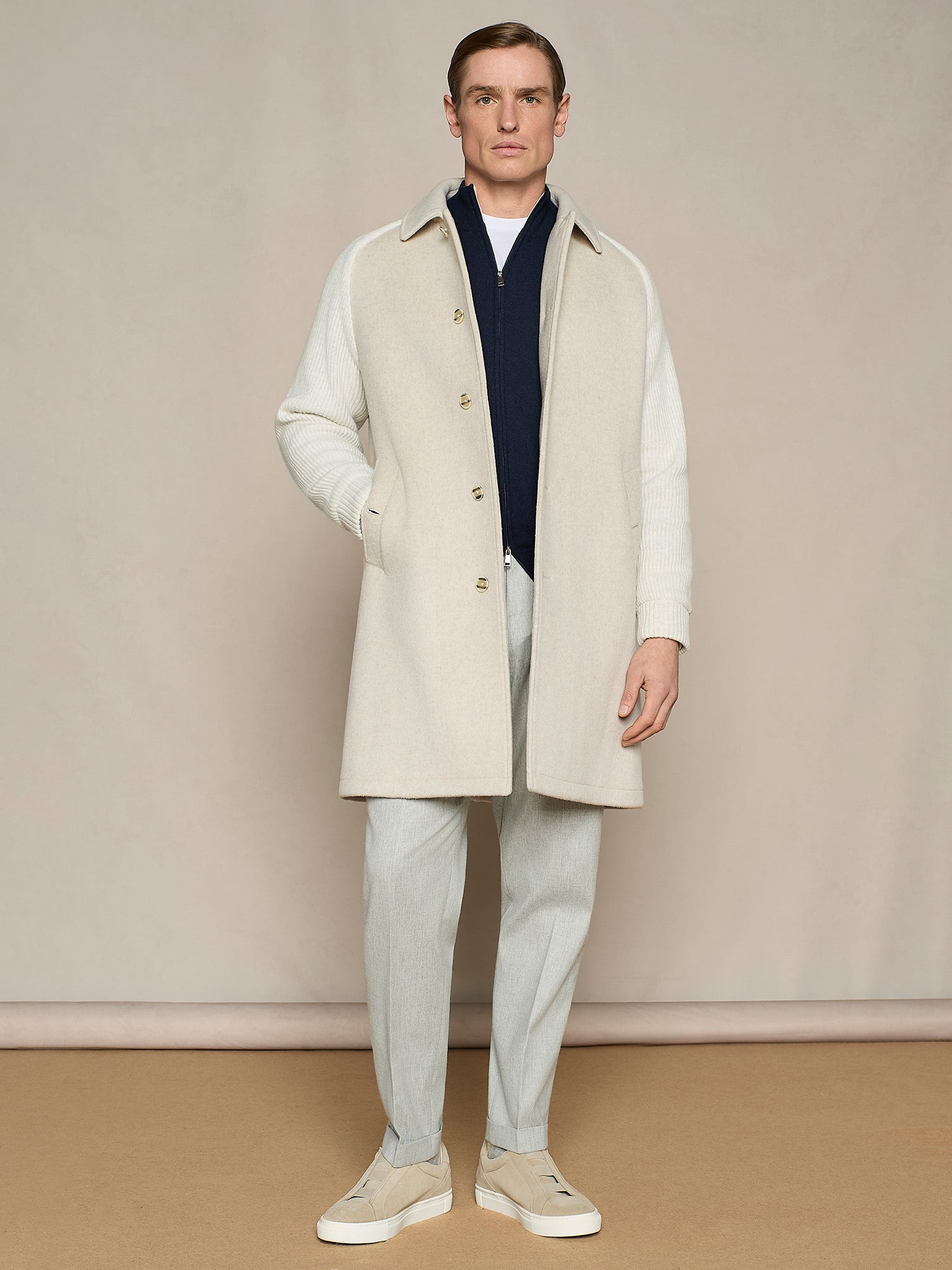 BLUE FULL ZIP CARDIGAN