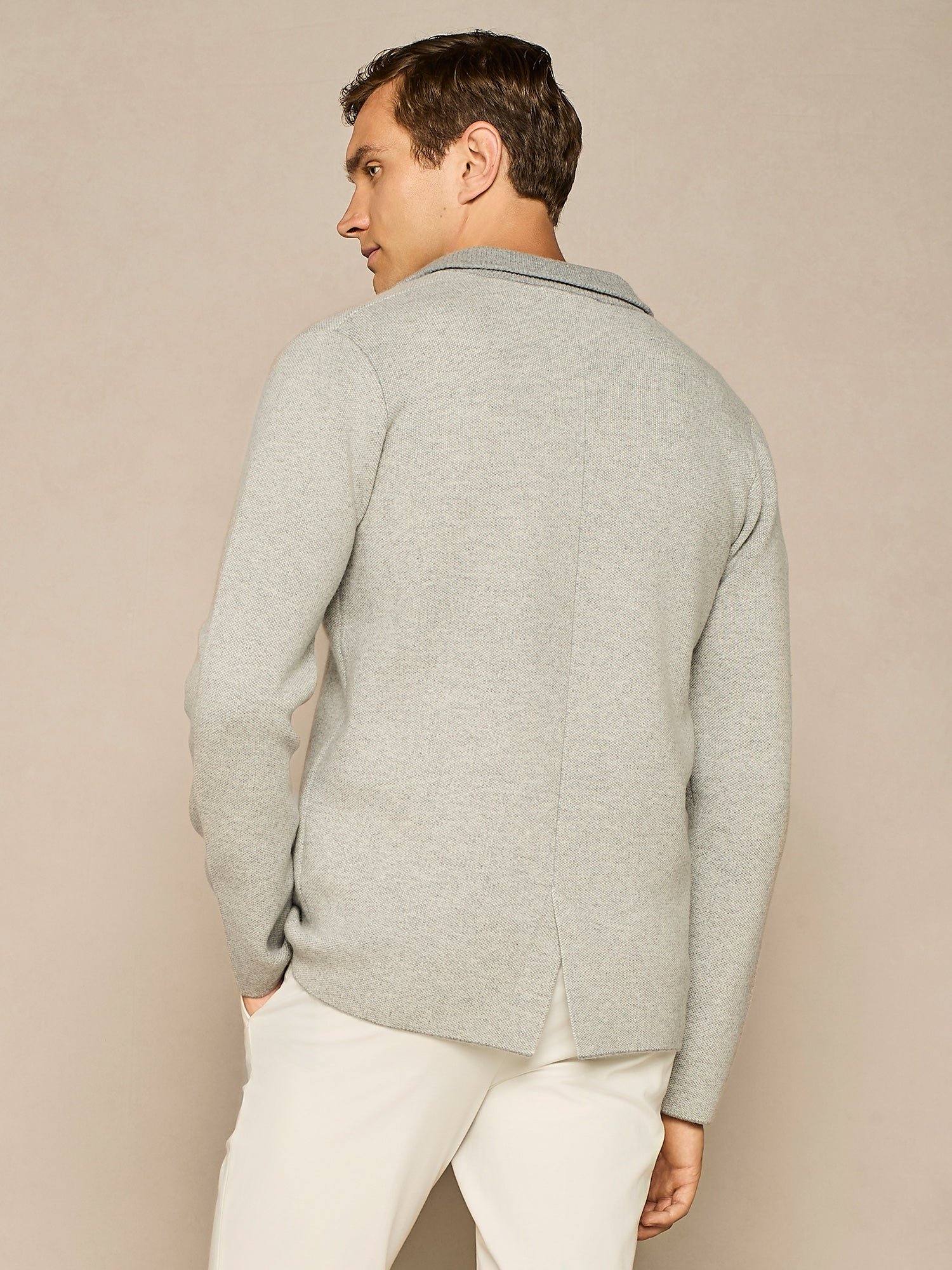 GREY MELANGE BICOLOR PIQUET JACKET