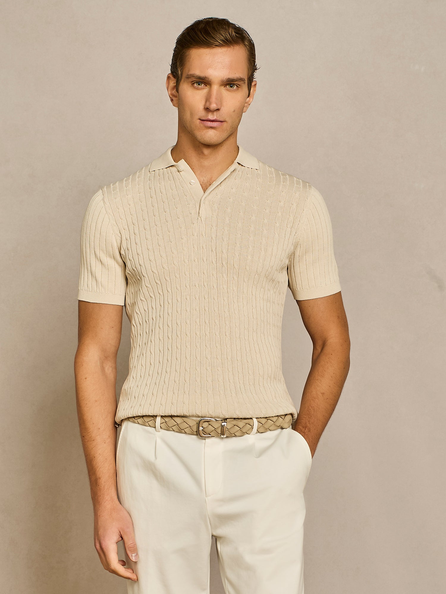 BUTTER KNITTED POLO WITH BUTTONS