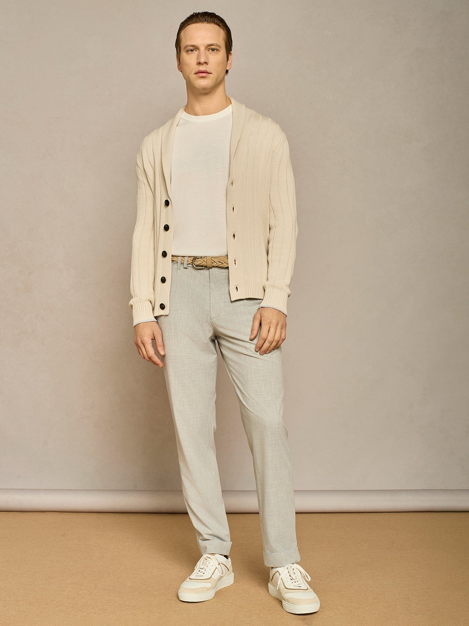 Match Pantalone Uomo Slim Affusolato Grigio Chiaro – Modello 8050, Vestibilità Comoda, Lavabile In Lavatrice - 5