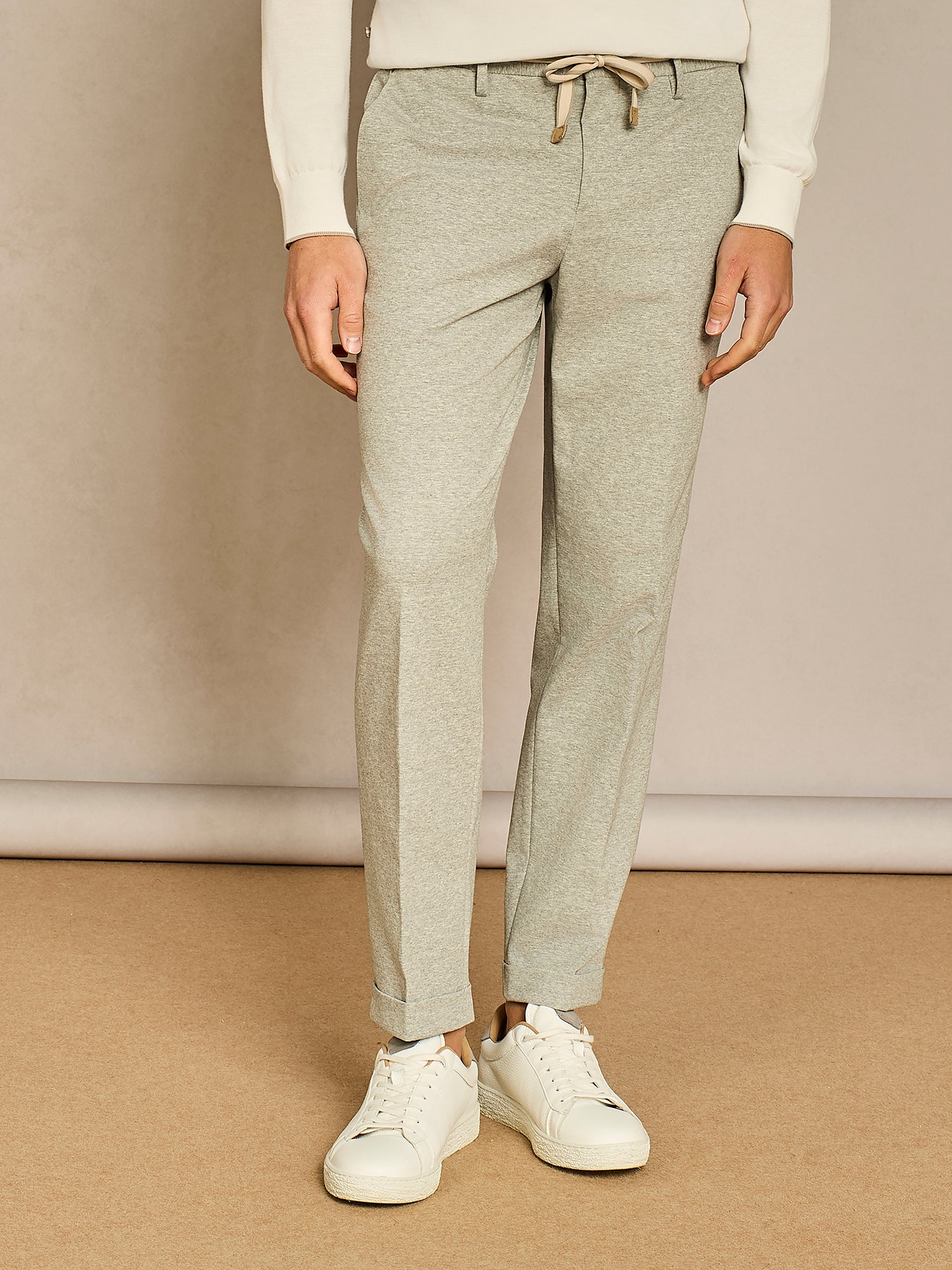 GREY LACE JERSEY TROUSER