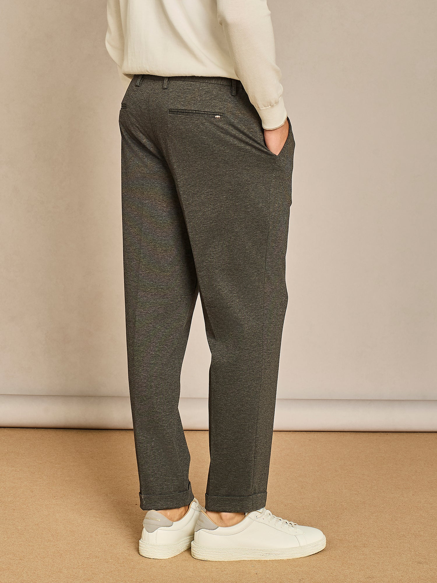 DARK GREY LACE JERSEY TROUSER