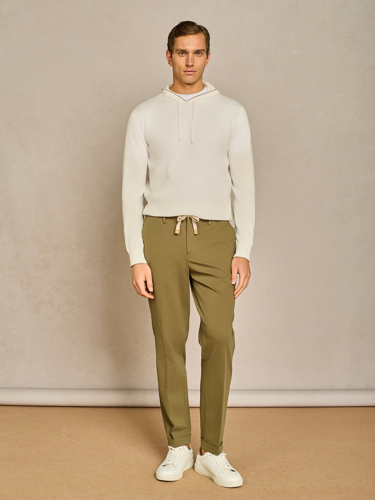 GREEN LACE JERSEY TROUSER