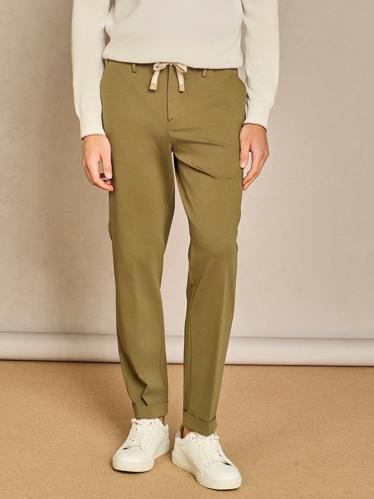 GREEN LACE JERSEY TROUSER