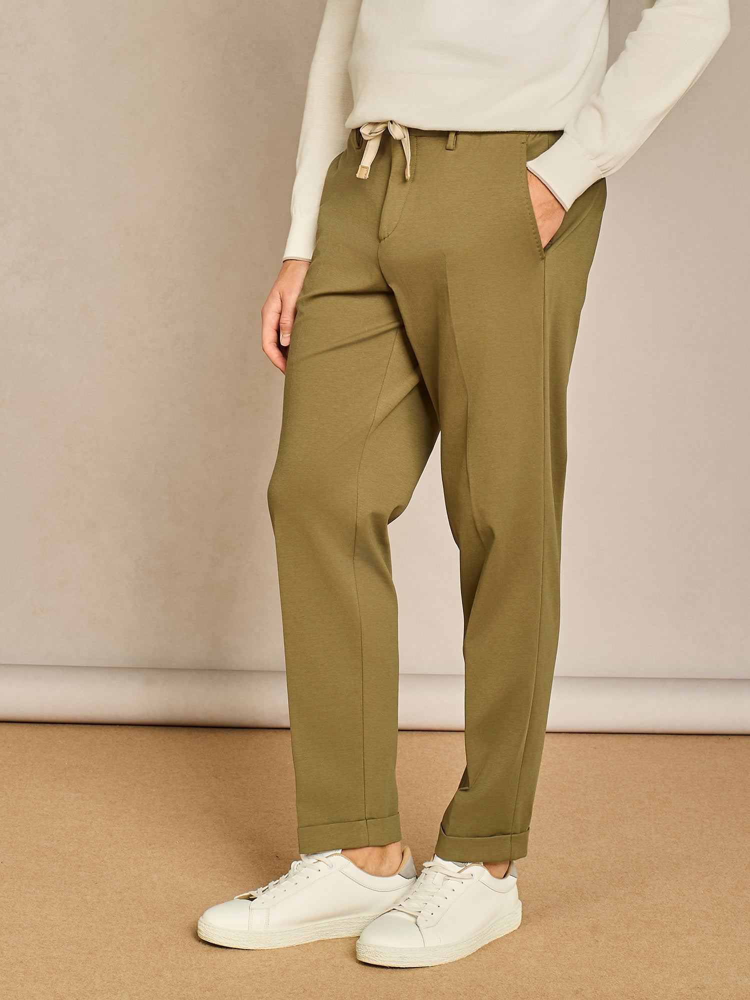 GREEN LACE JERSEY TROUSER