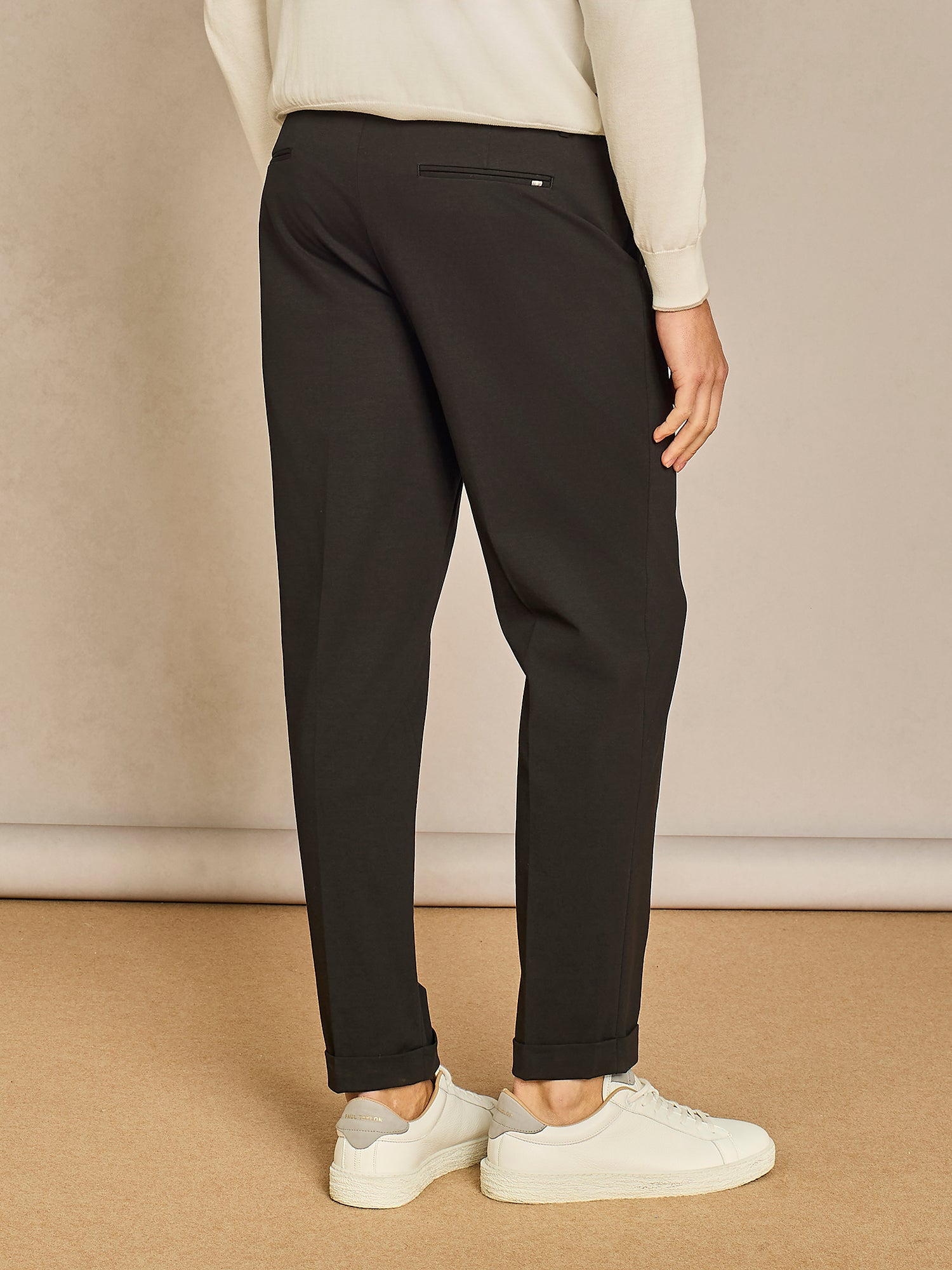 BLACK LACE JERSEY TROUSERS