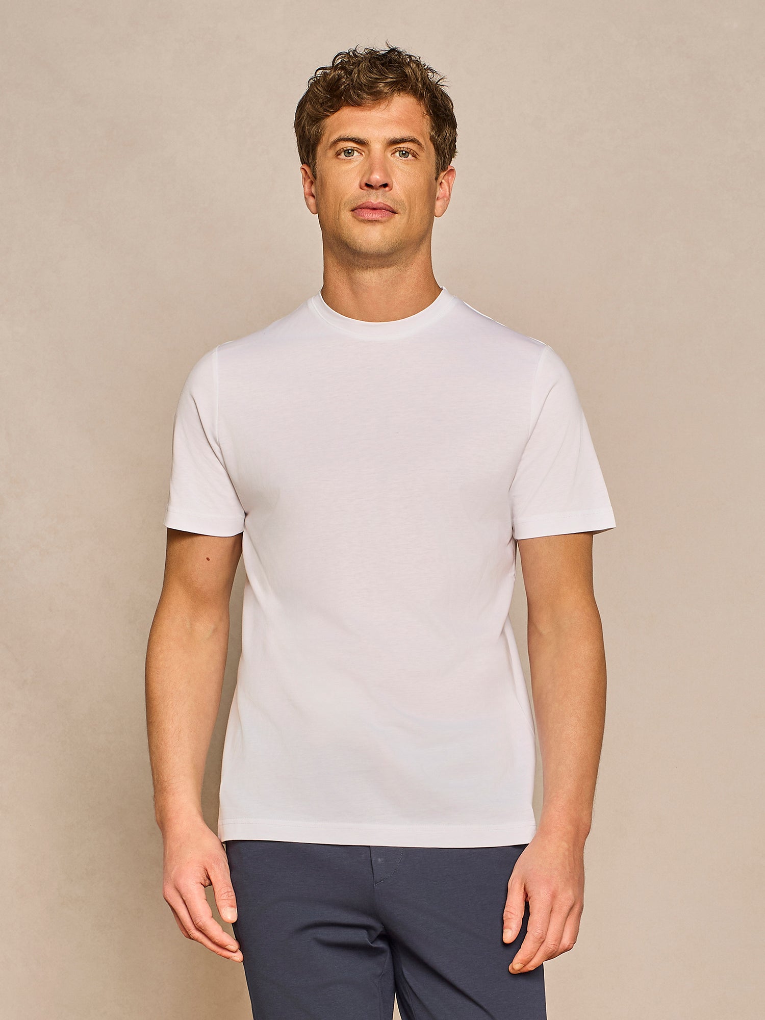 WHITE FLUID JERSEY T-SHIRT