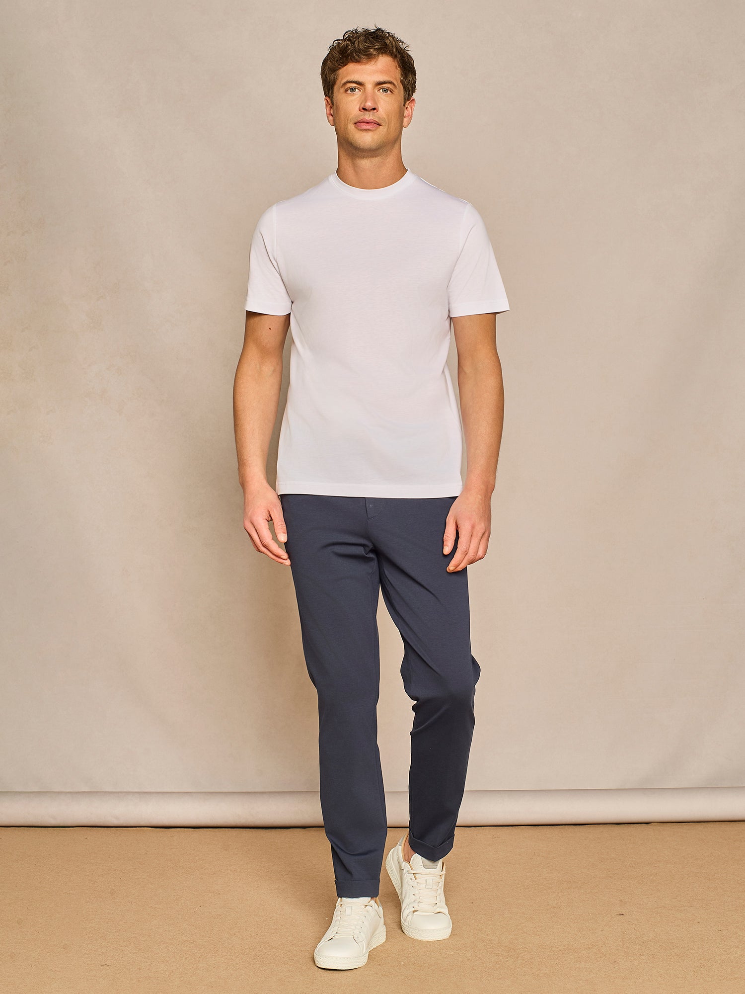 WHITE FLUID JERSEY T-SHIRT