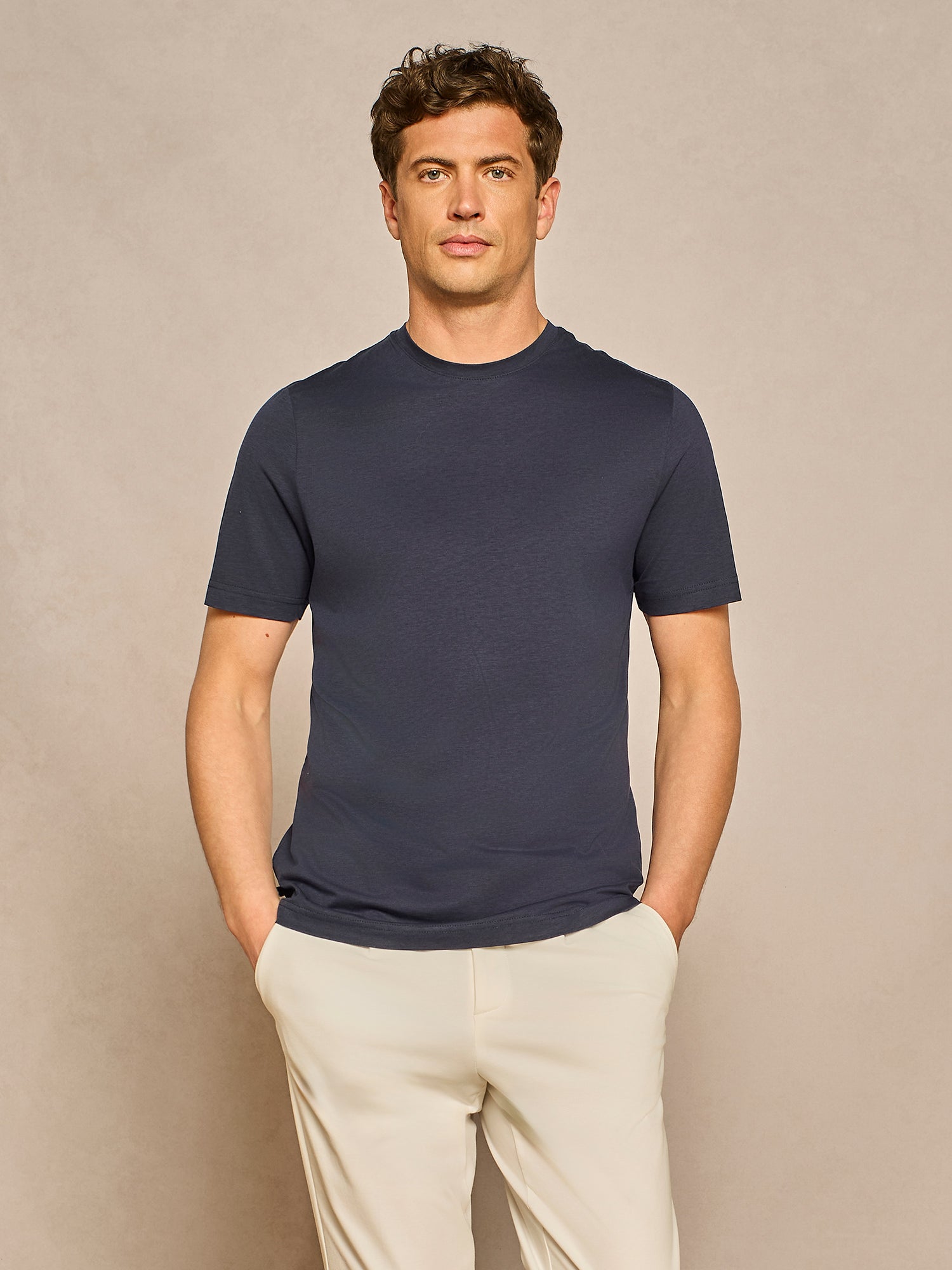 BLUE FLUID JERSEY T-SHIRT