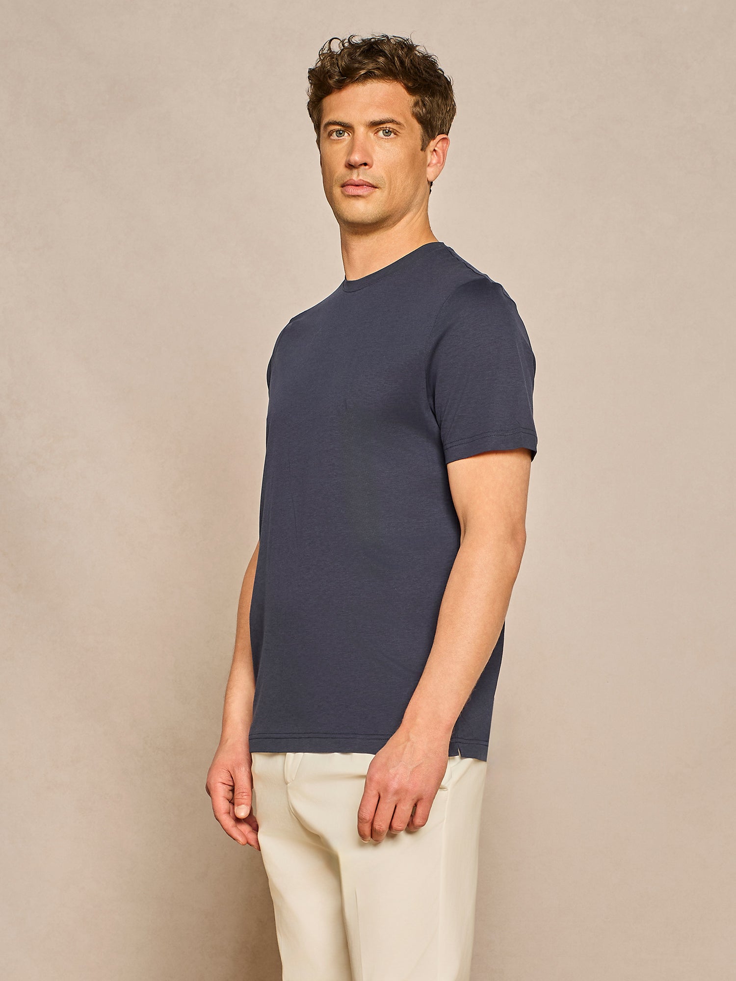 BLUE FLUID JERSEY T-SHIRT