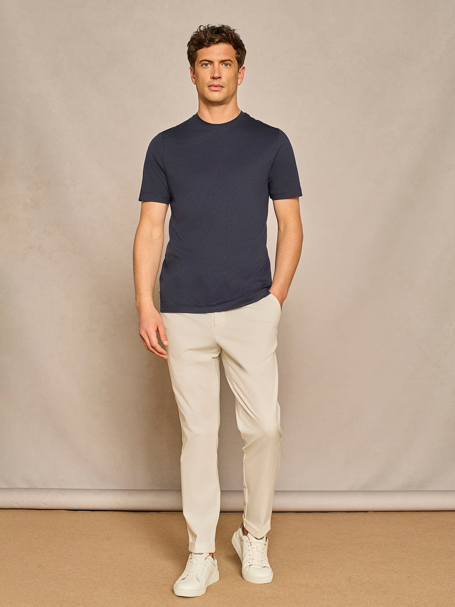 BLUE FLUID JERSEY T-SHIRT