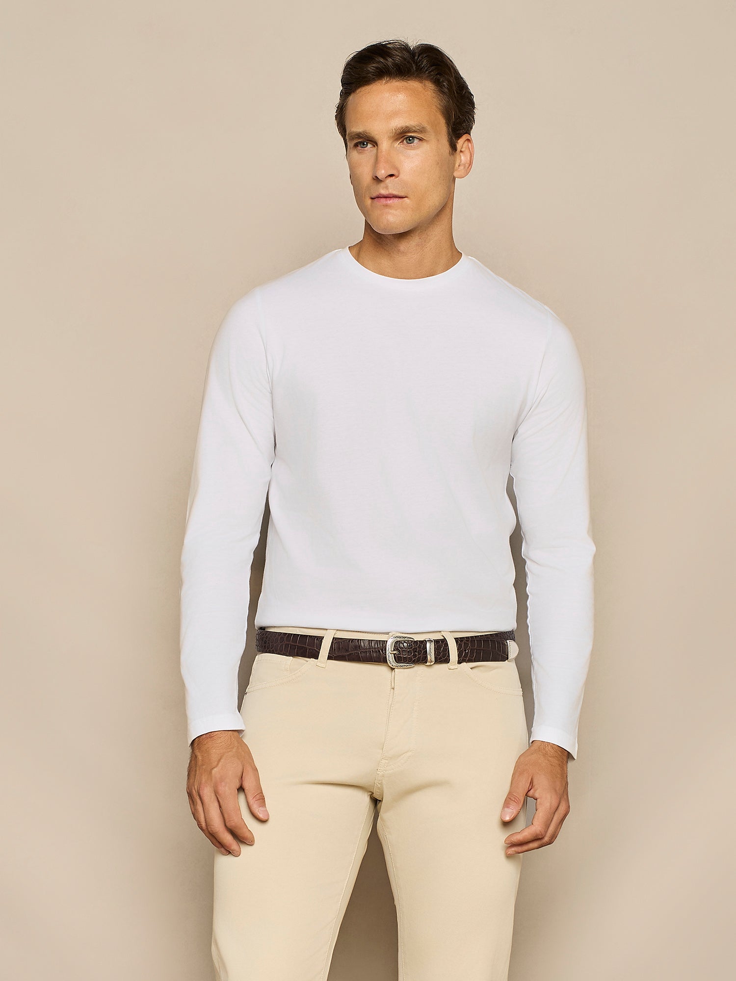 OFF WHITE WARM COTTON LONG SLEEVE T-SHIRT