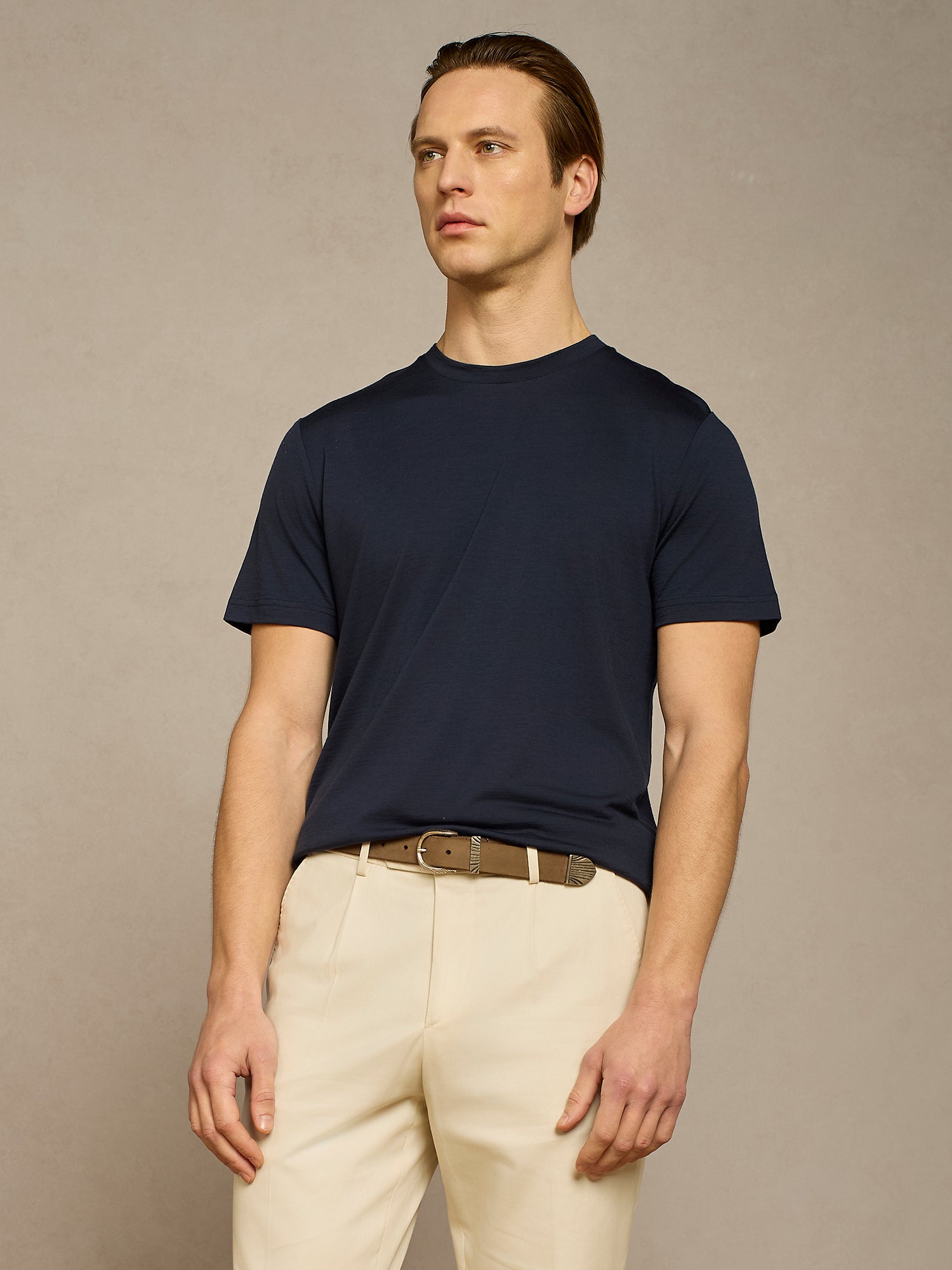 BLUE WOOL T-SHIRT