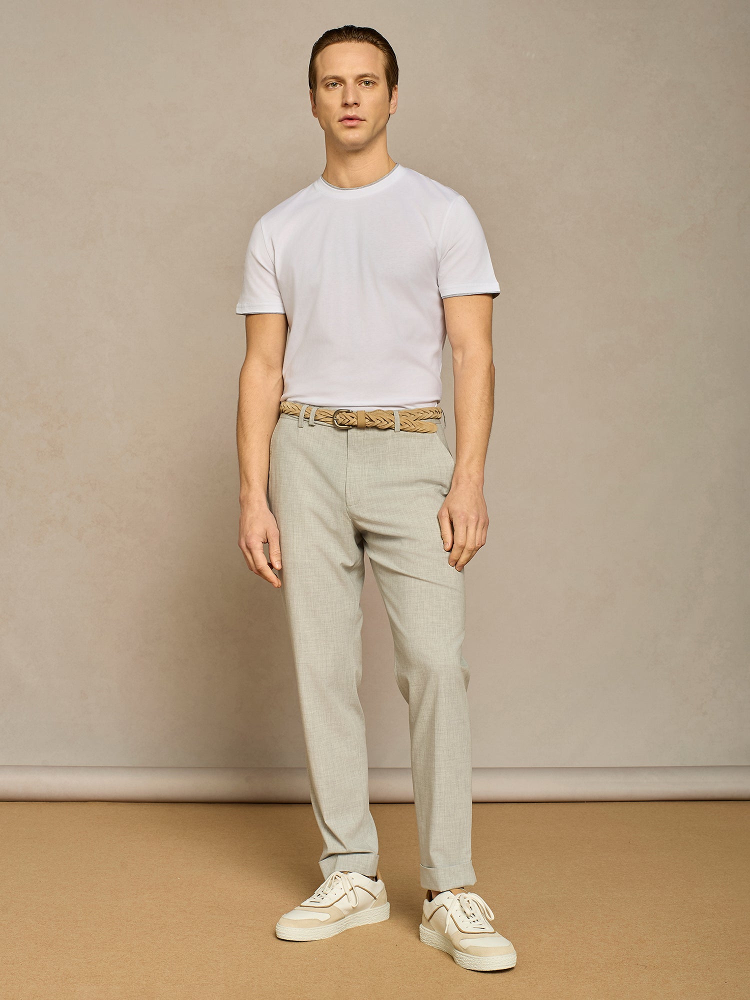 DOUBLE COLLAR JERSEY WHITE T-SHIRT
