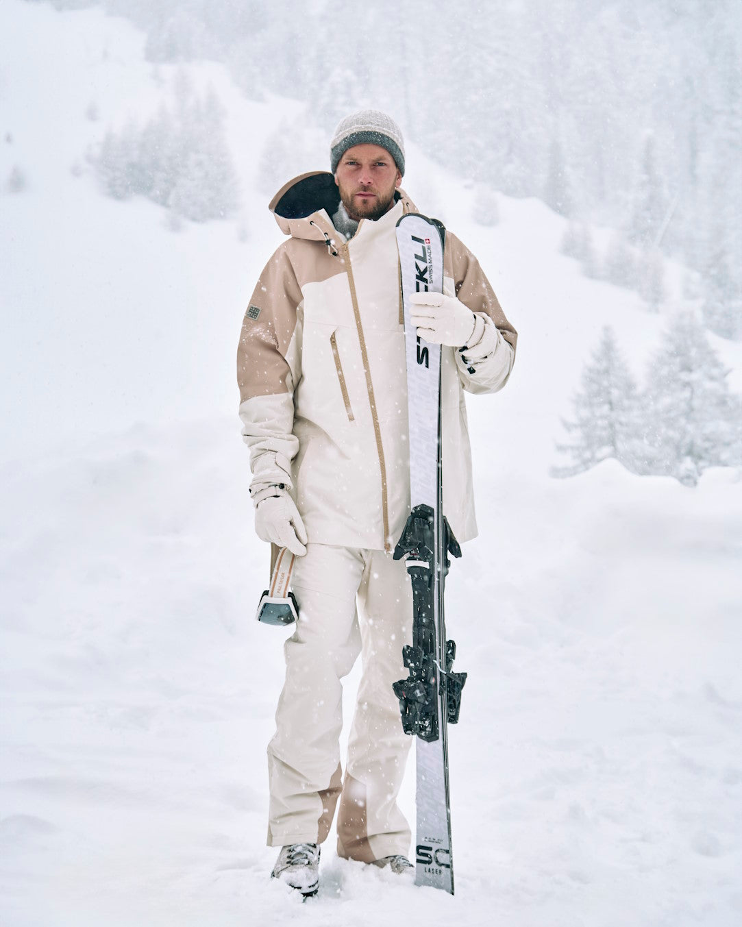 BEIGE PADDED SKI TROUSER